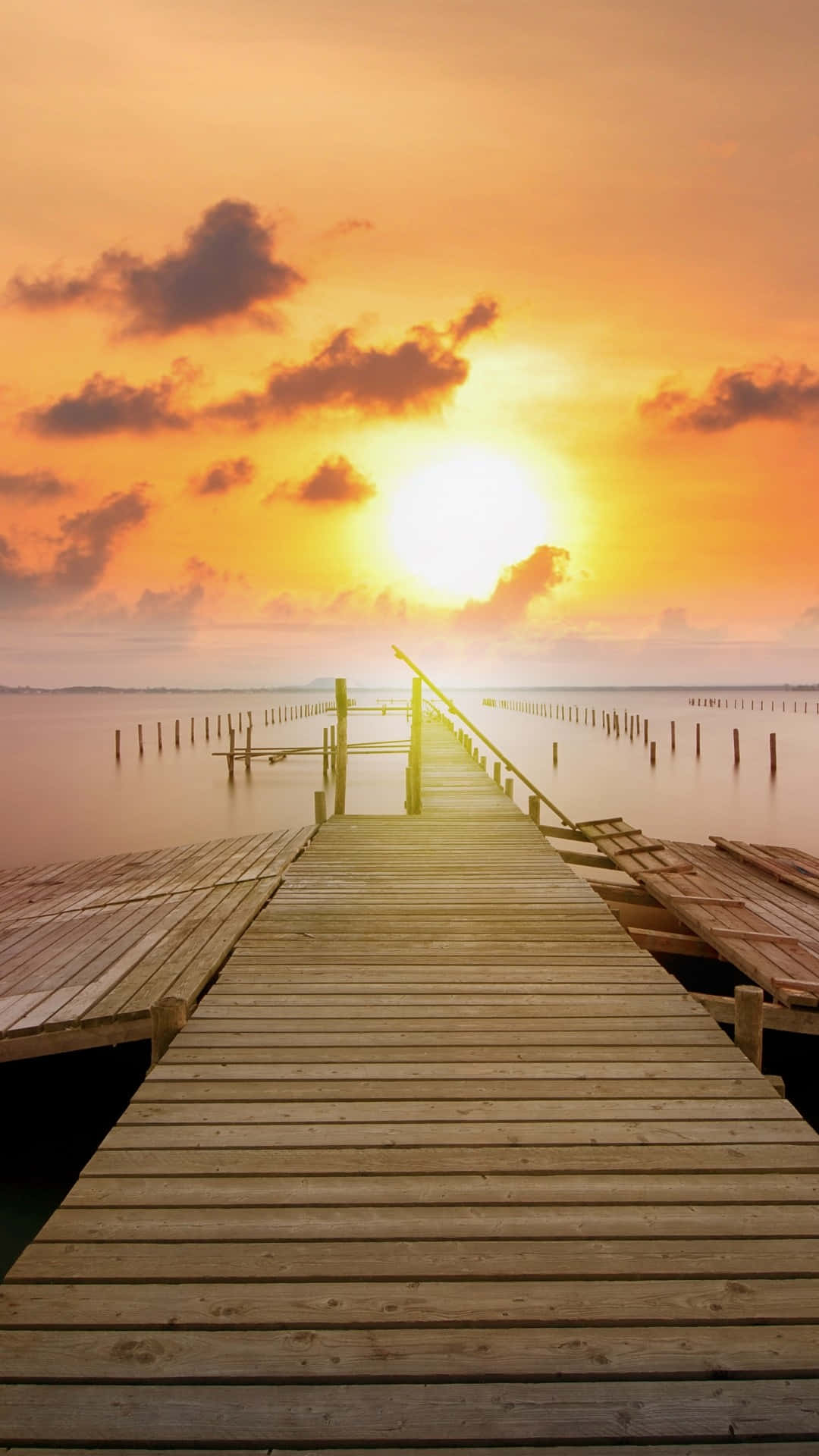 Sun Rise Over Beach Background