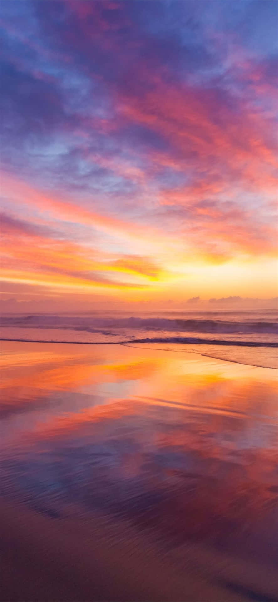 Sun Rise Over Calm Beach Background