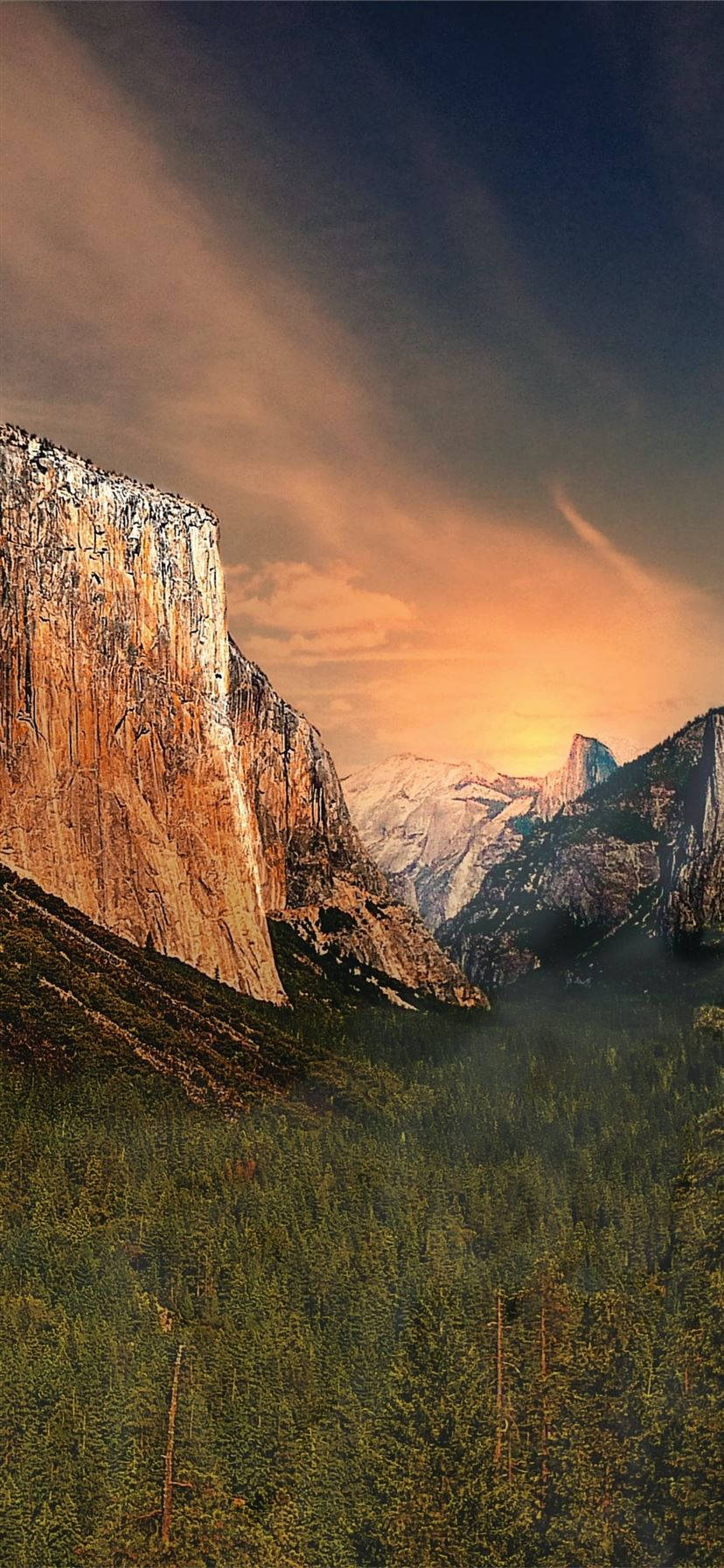 Sun Setting At Yosemite Iphone Background