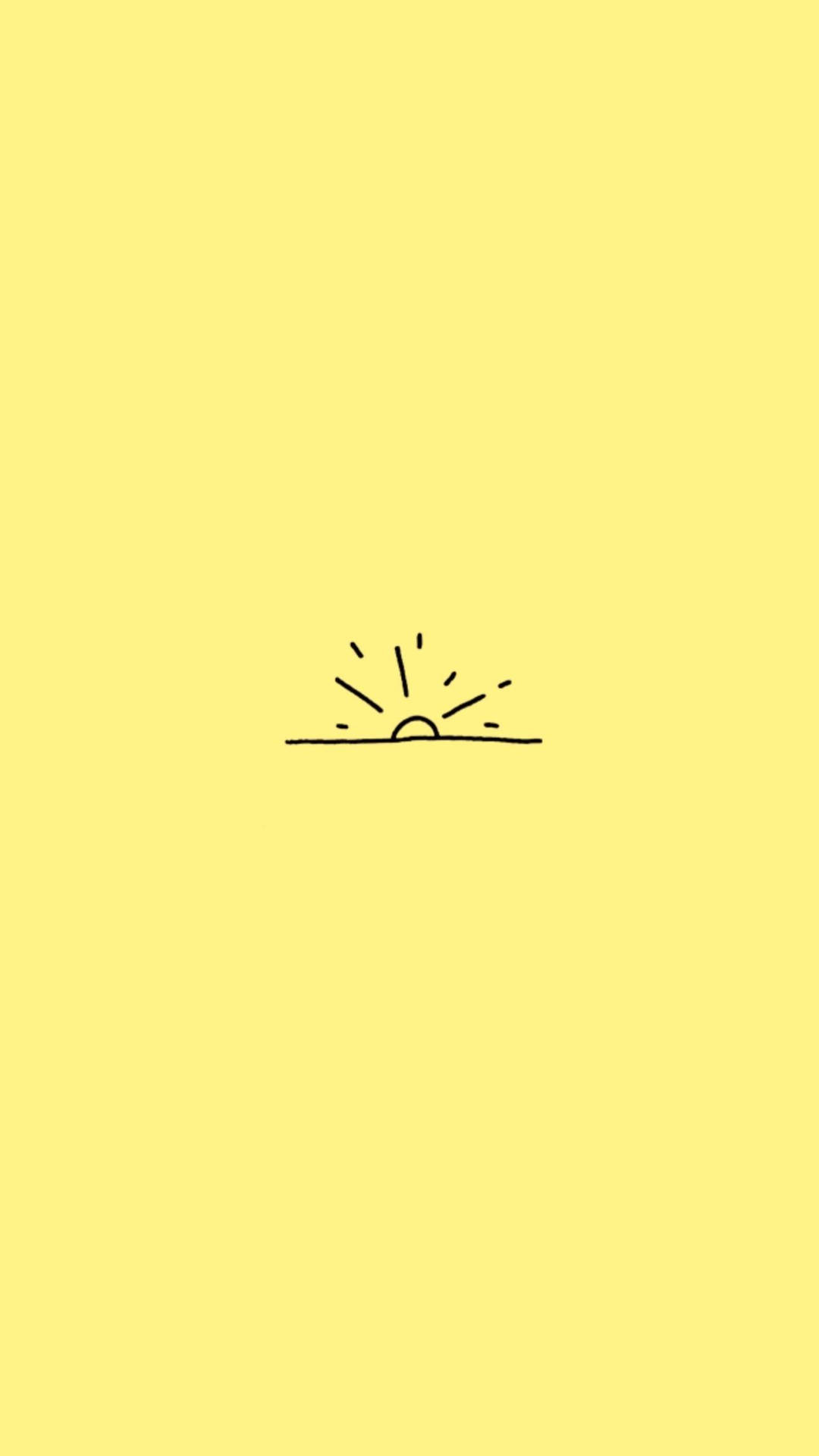 Sun Setting For Cute Yellow Background Background
