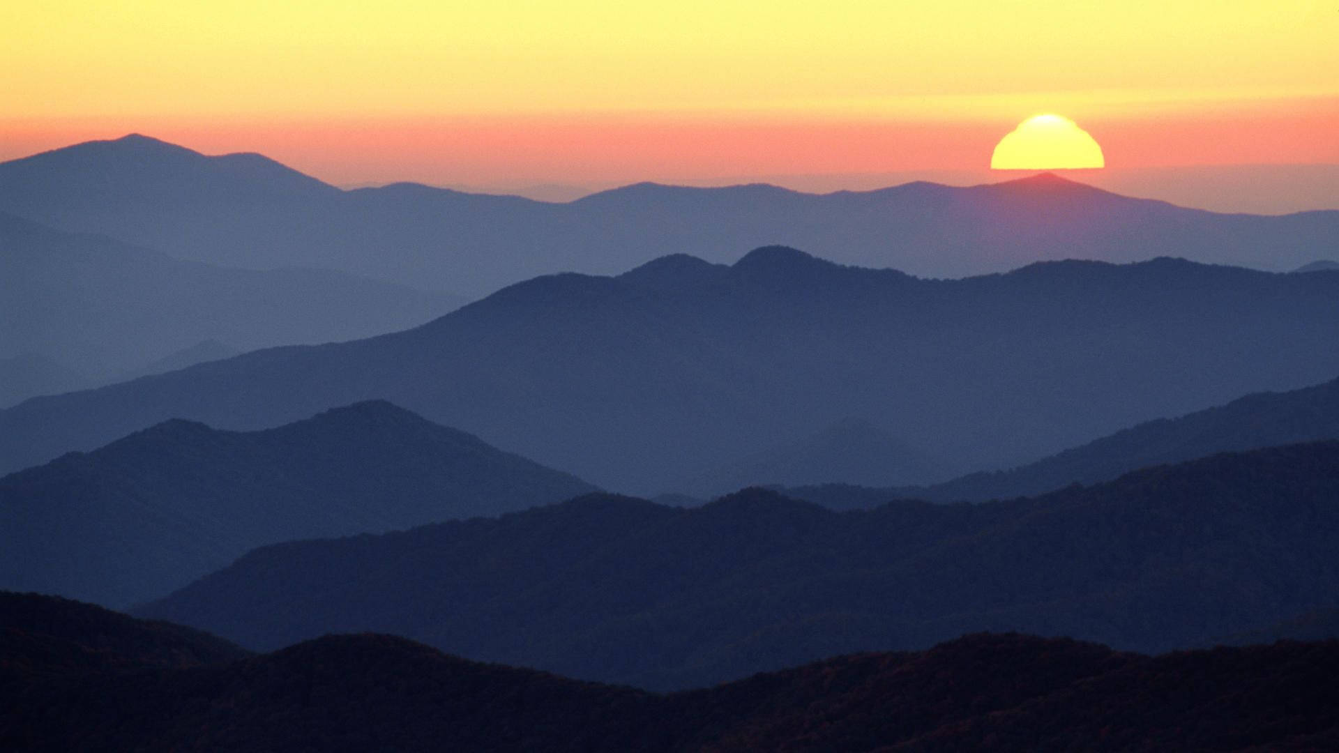 Sun Setting On Smoky Mountains