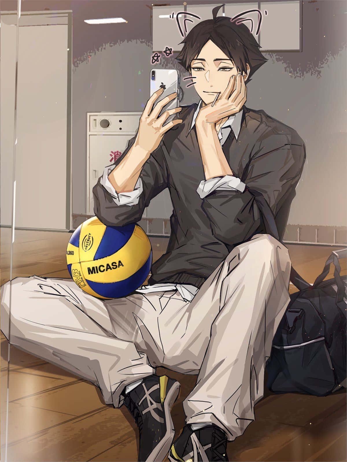 Suna Rintarou Aesthetic Mirror Selfie Background