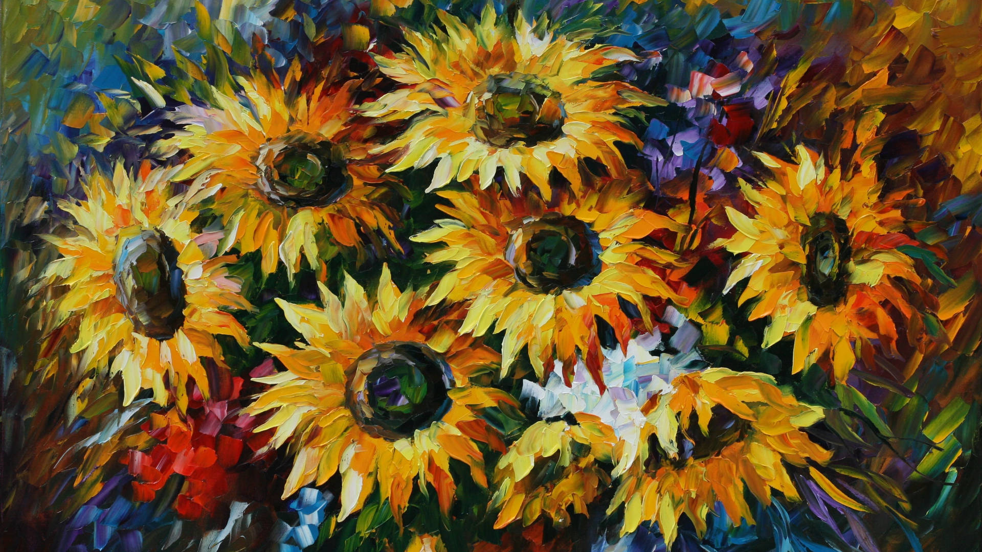 Sunflower Bouquet Laptop Background