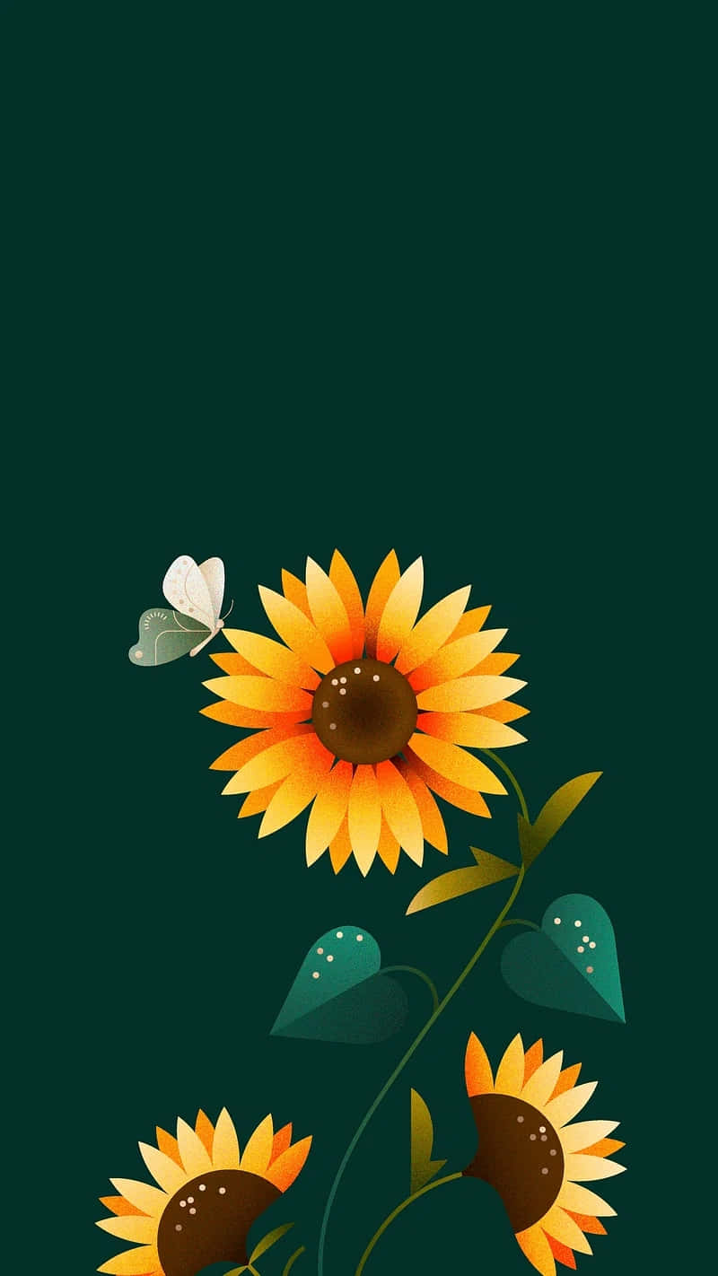 Sunflower_ Butterfly_ Artwork Background