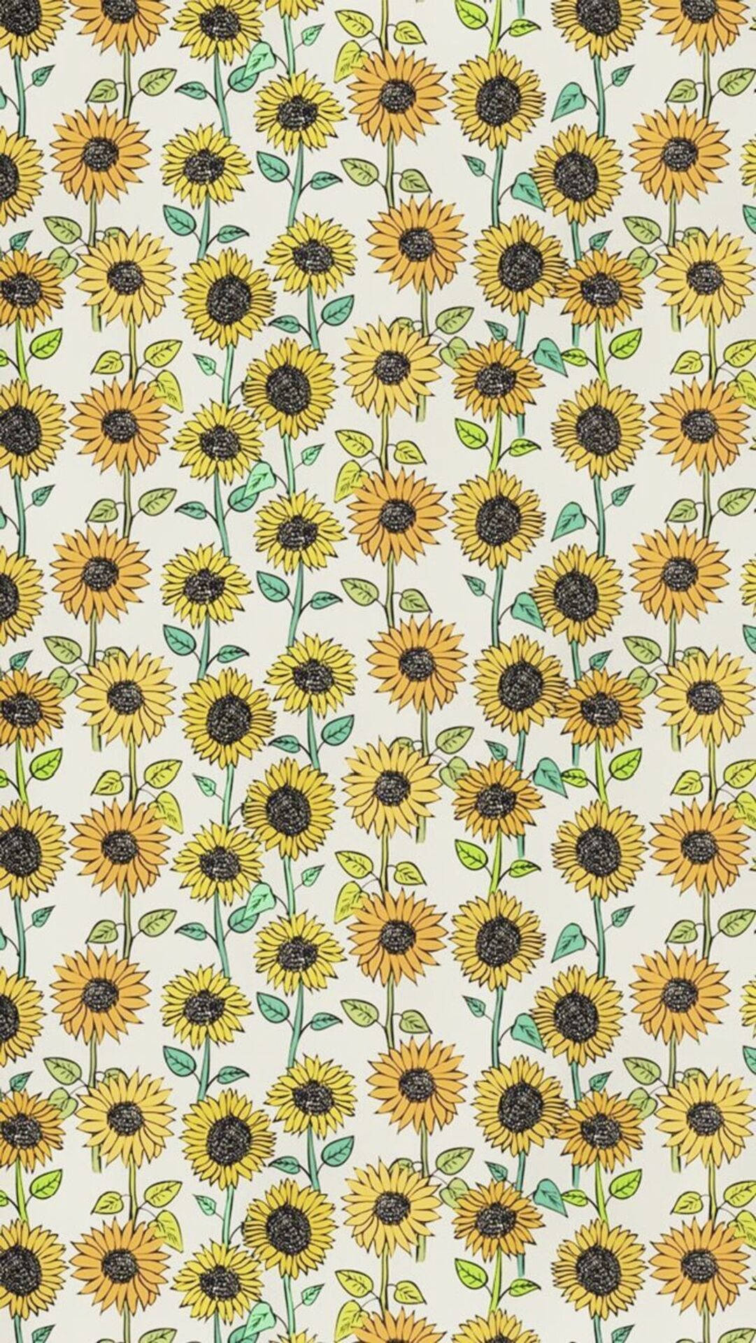 Sunflower Doodle Art Iphone Background