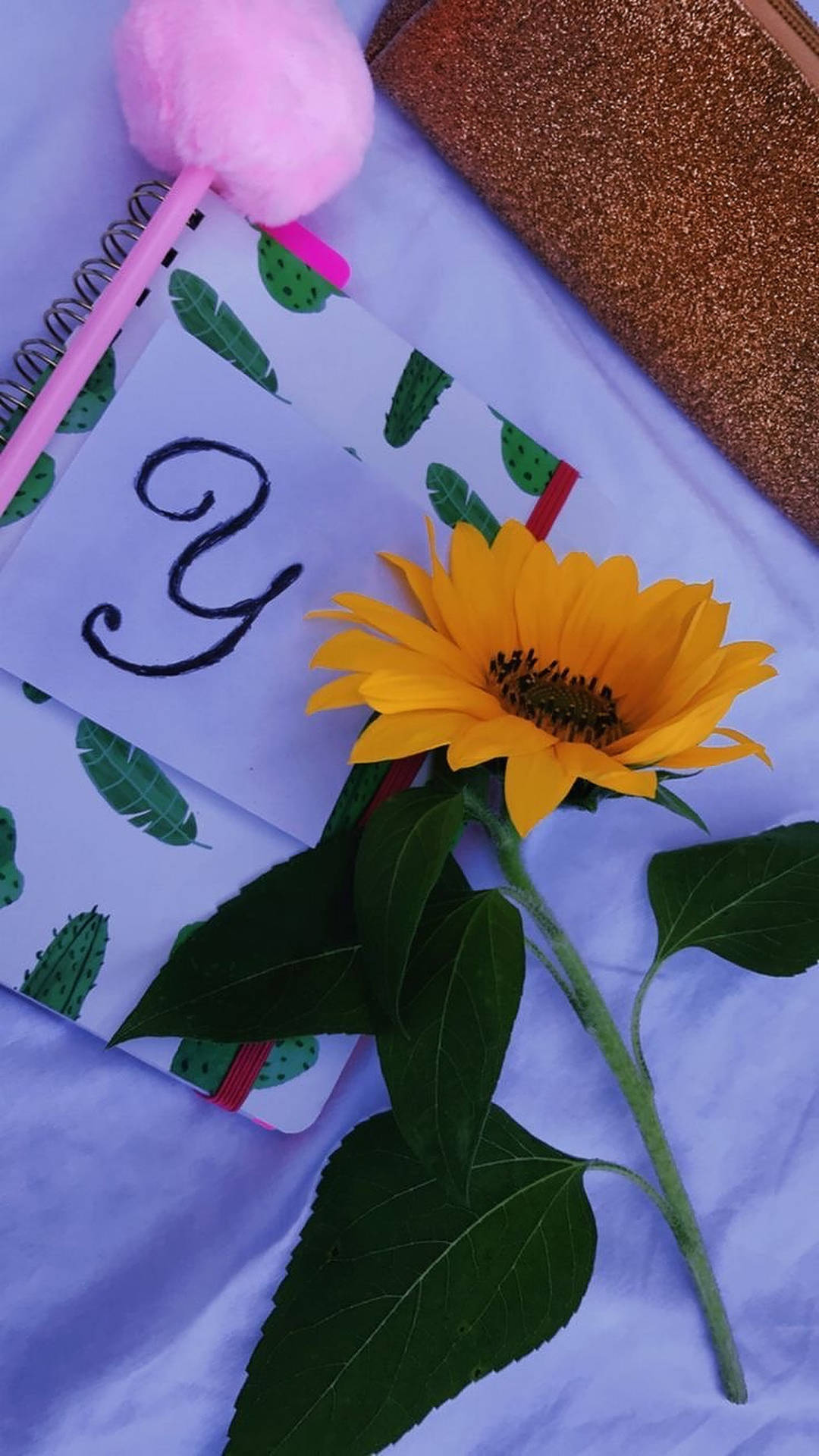 Sunflower Letter Y Background