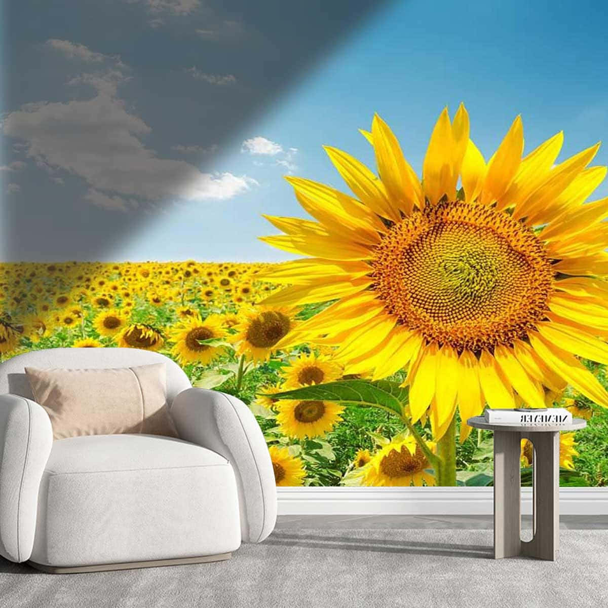 Sunflower Wall Mural Living Room Decor Background