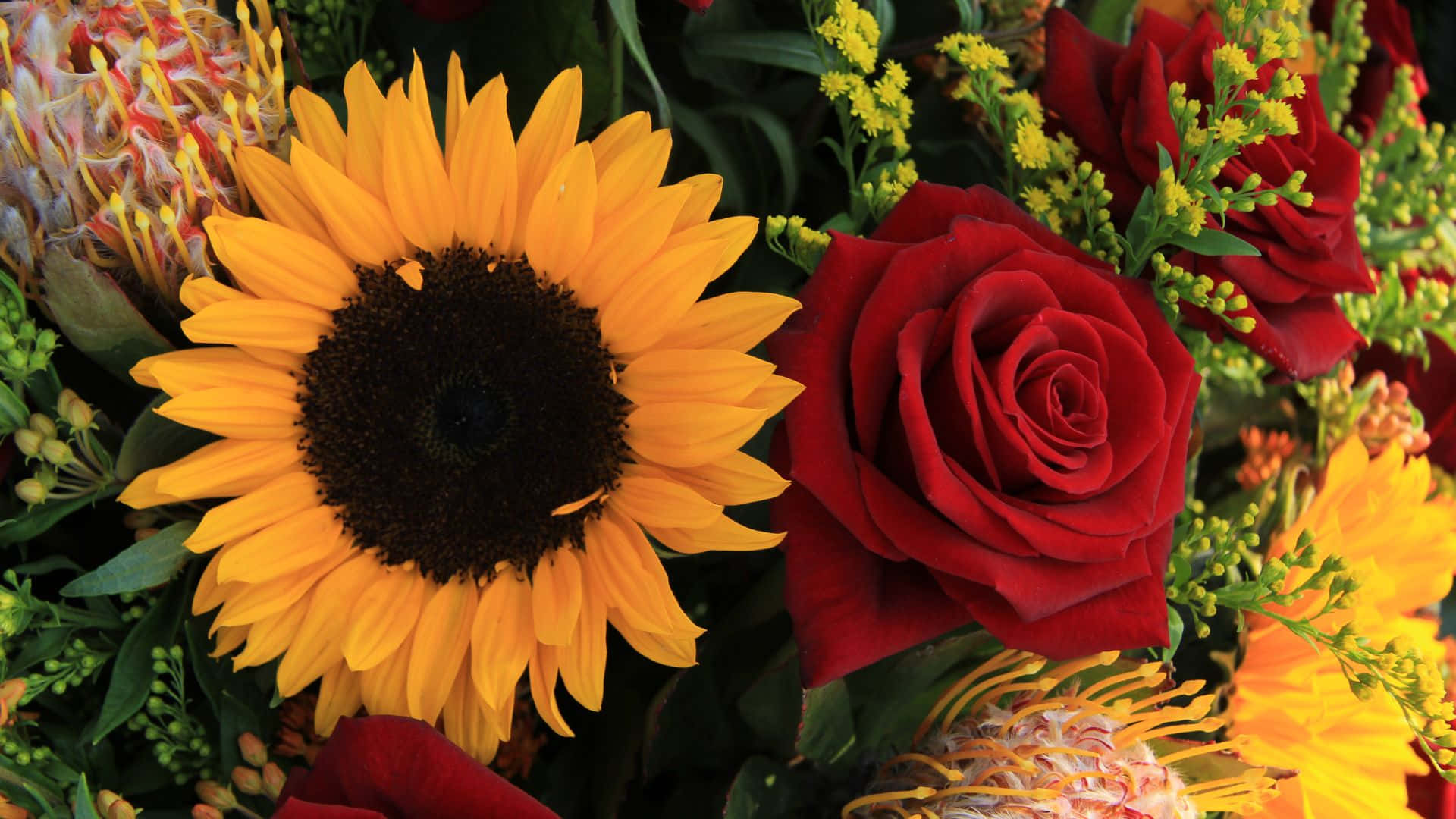 Sunflowers And Roses Bundle Valentines