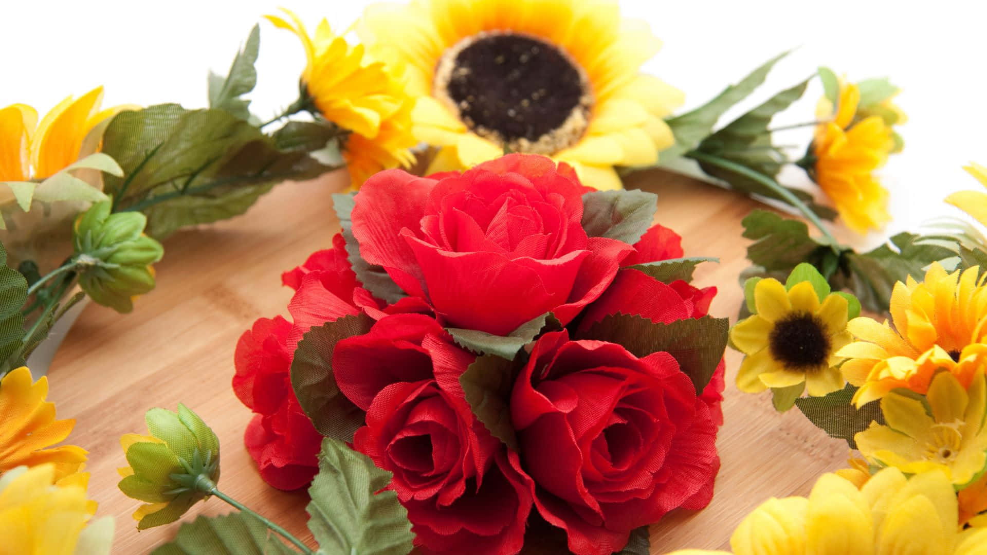 Sunflowers And Roses Flower Crown