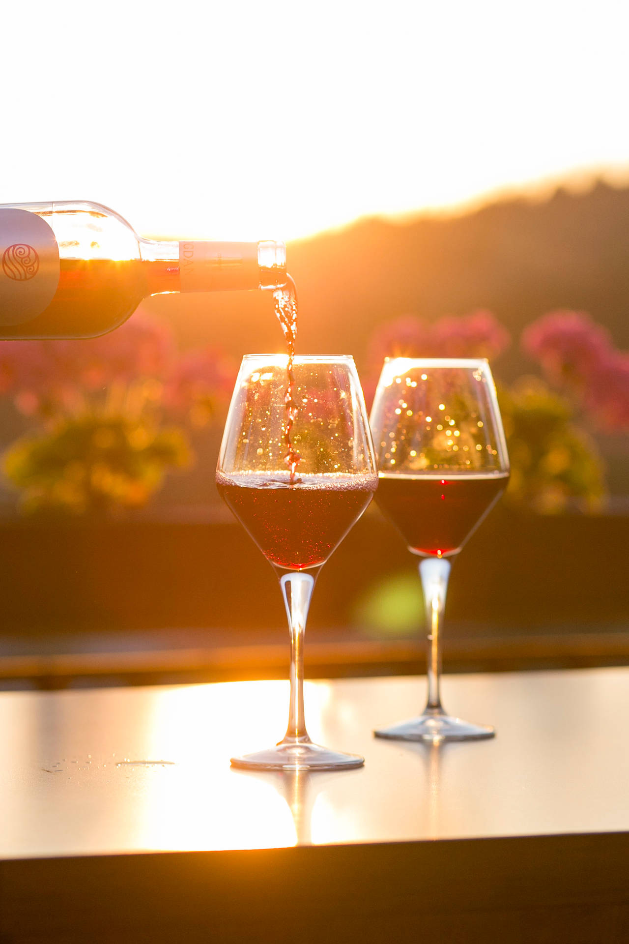 Sunlight And Red Wine Background