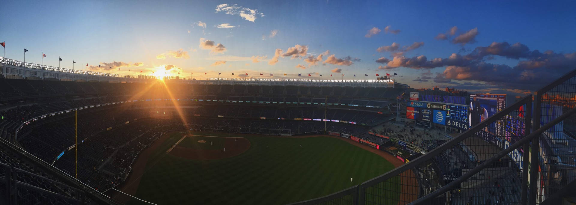 Sunlight Hitting Yankee Stadium Background