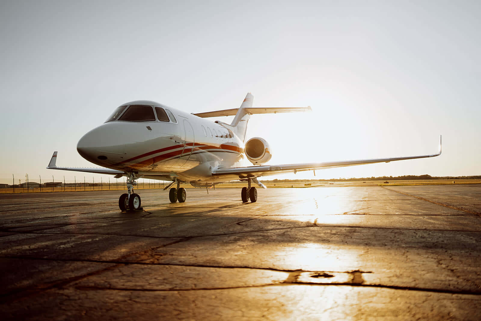 Sunlight On Private Jet Background