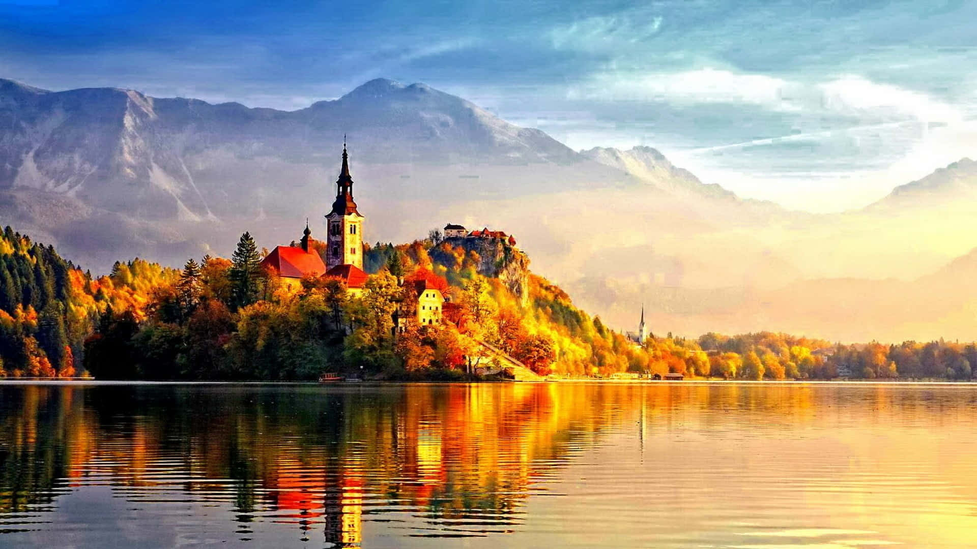 Sunlight Striking Lake Bled
