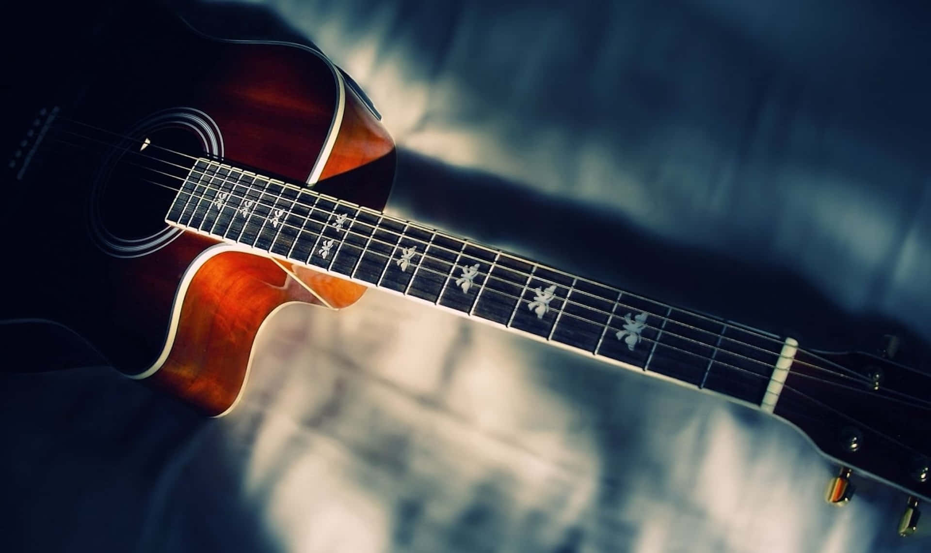 Sunlit Acoustic Guitar H D Background