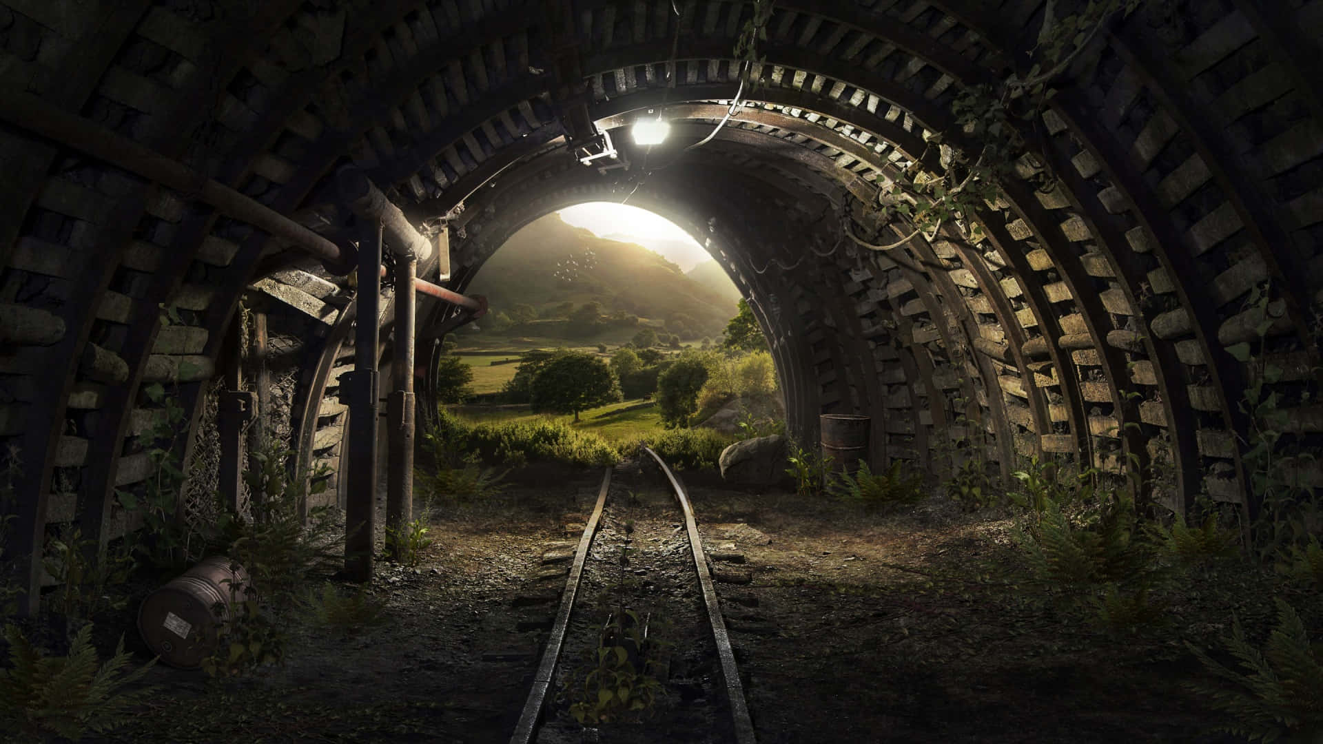 Sunlit Railway Tunnel Exit.jpg Background