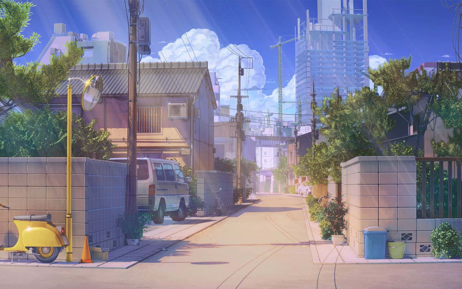 Sunny_ Anime_ Suburban_ Street