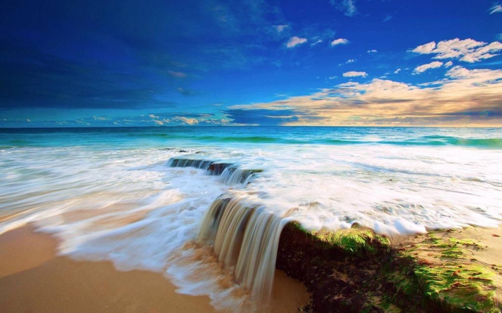 Sunny Beach Ocean Desktop Background