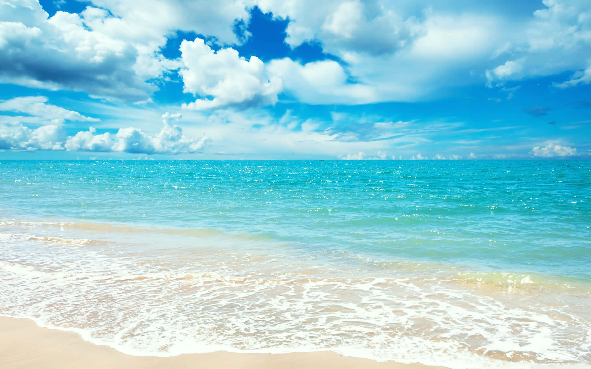 Sunny_ Beachscape_with_ Clouds Background