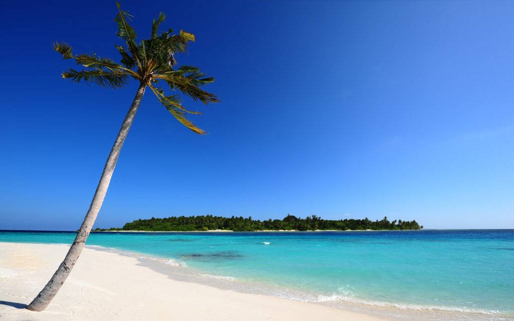 Sunny Blue Beach High Quality Desktop Background