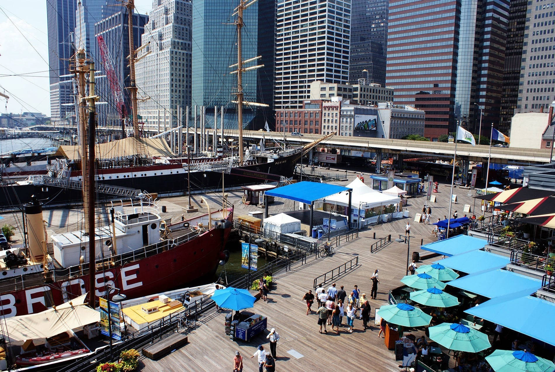 Sunny Day At South Street Seaport Background