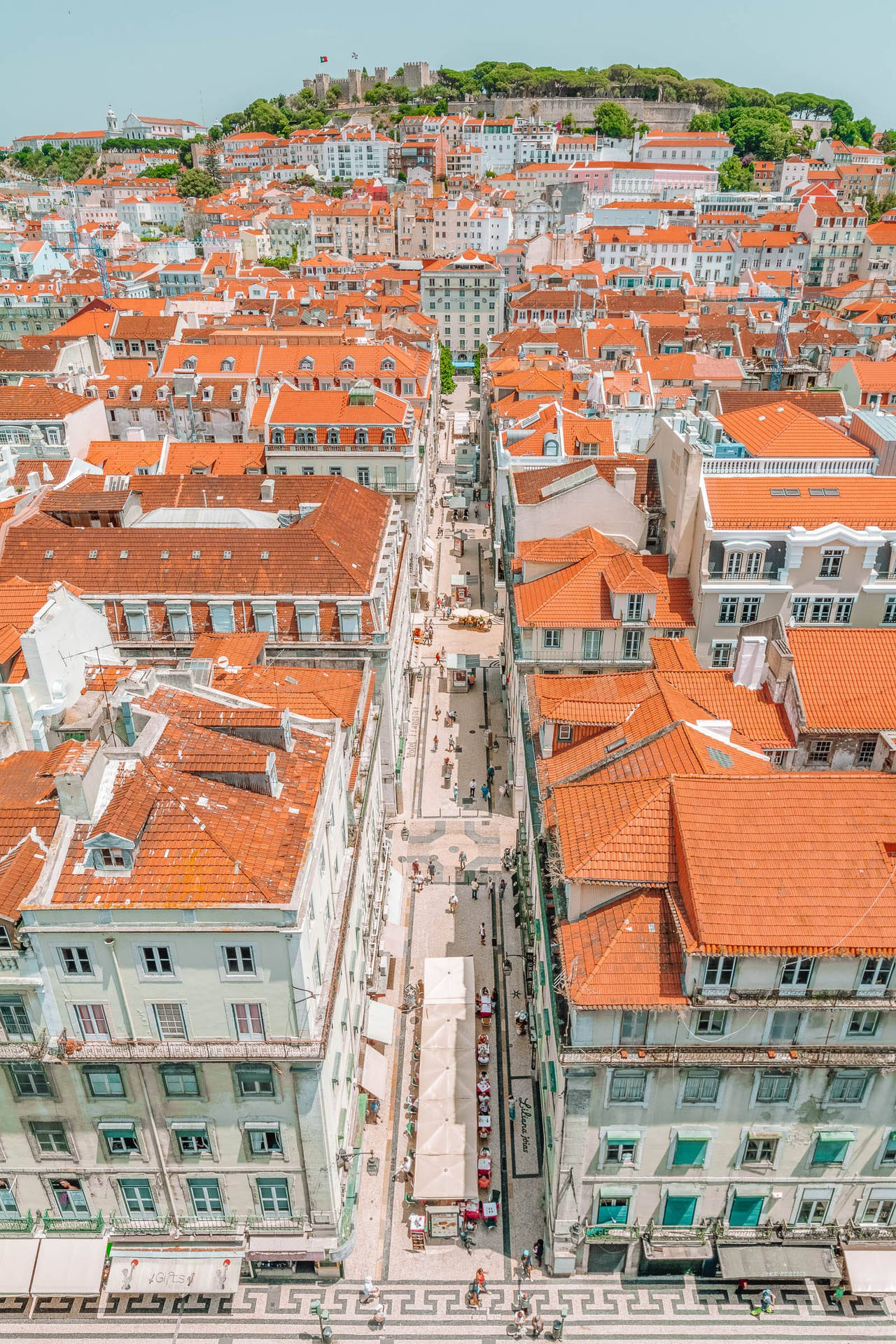 Sunny Day In Lisbon Background