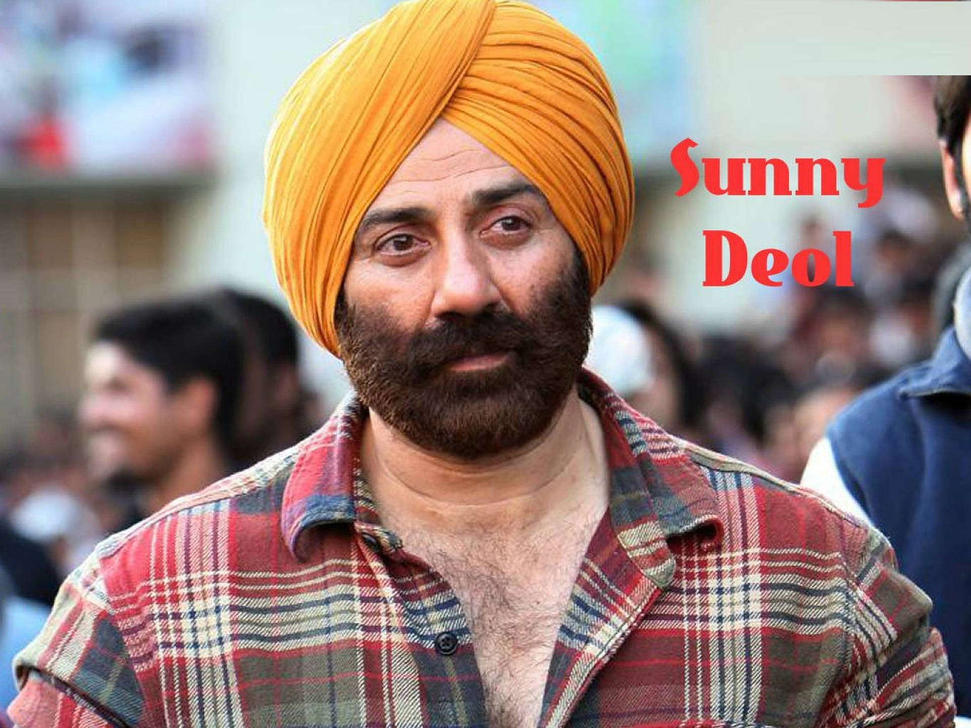 Sunny Deol Checkered Top Background