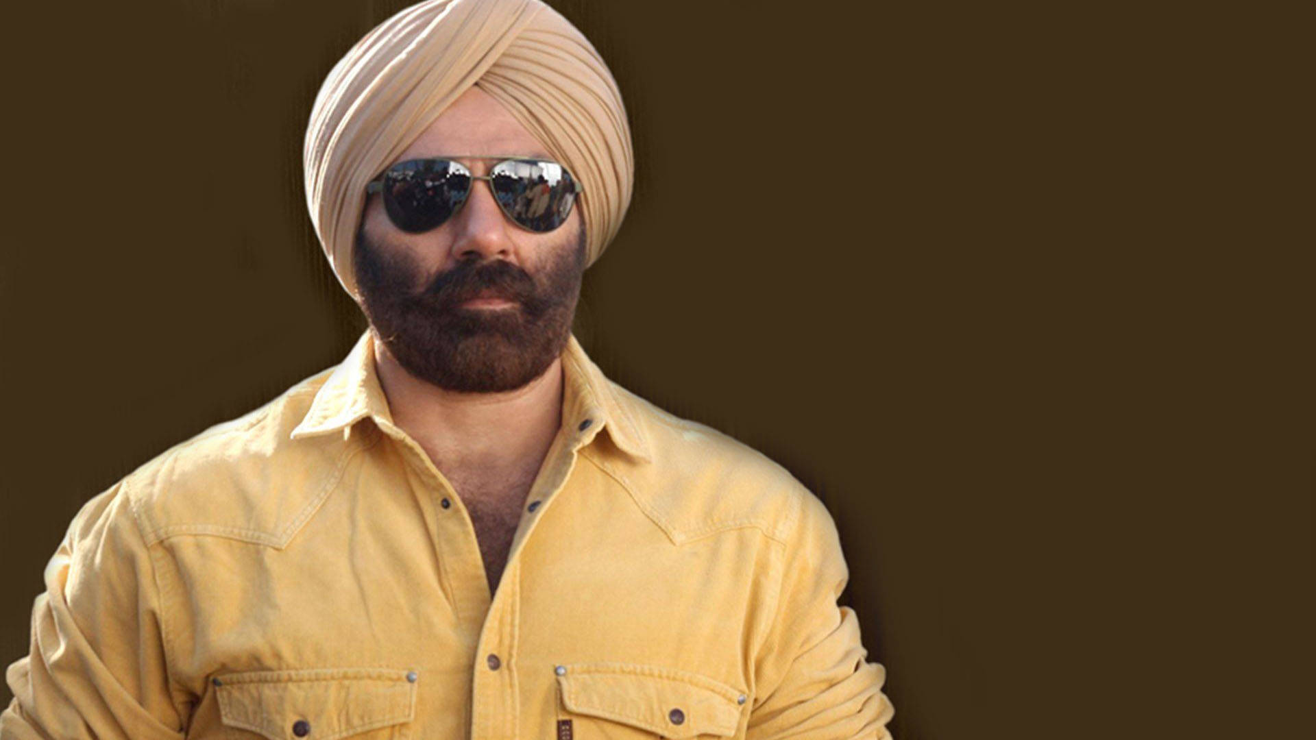 Sunny Deol On Brown Background