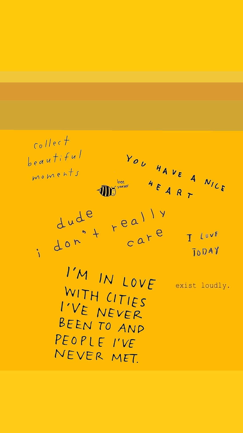 Sunny Thoughts: Inspirational Quote Over A Delicate Pastel Yellow Background Background
