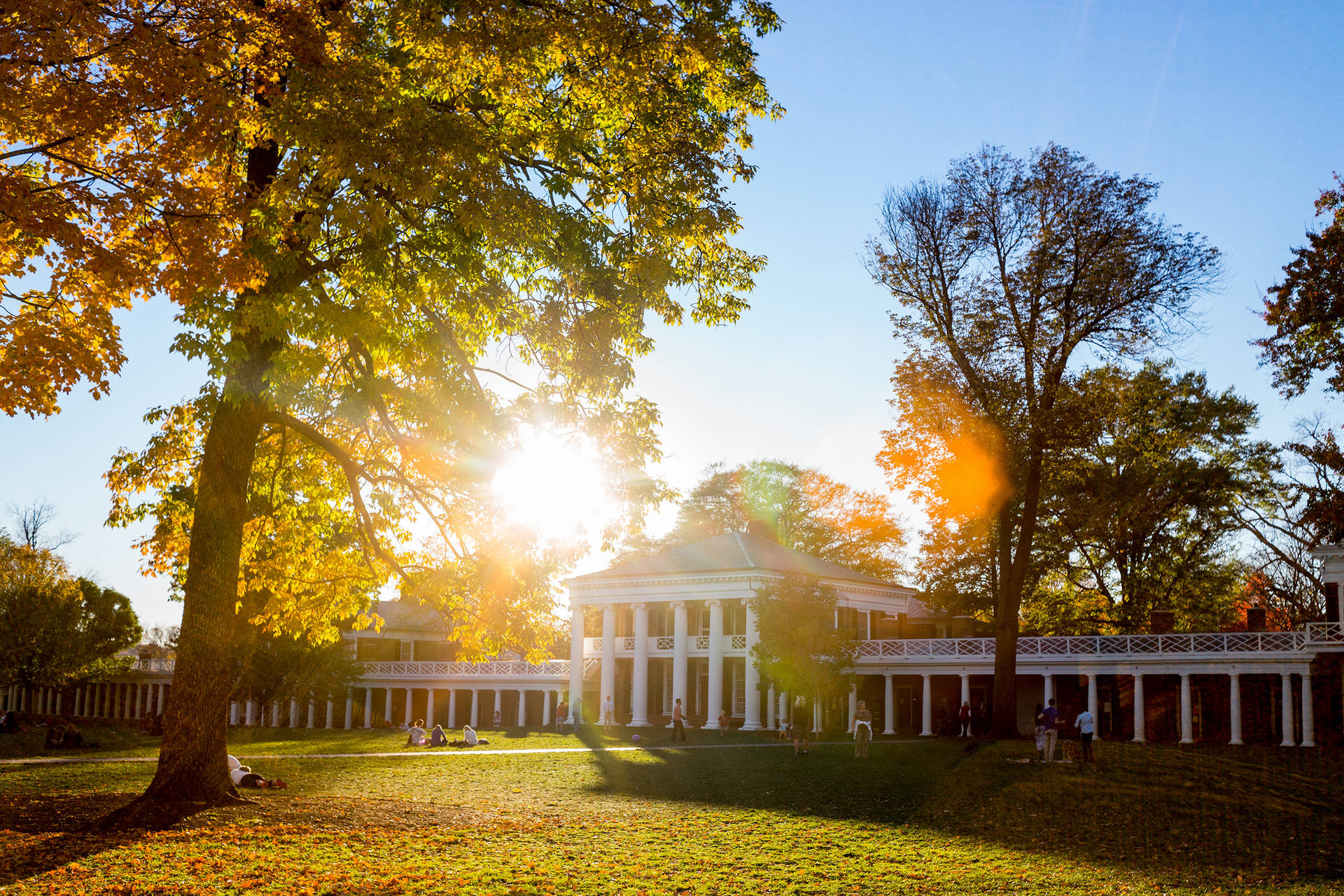 Sunny University Of Virginia Campus Background