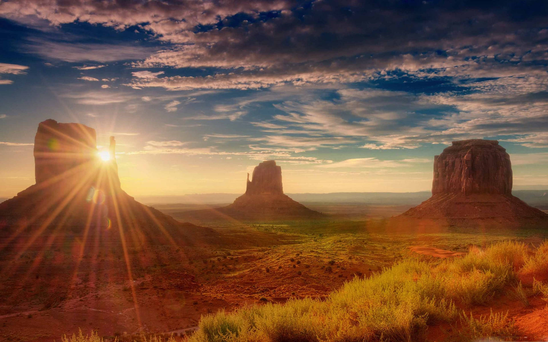 Sunrise At Monument Valley Background