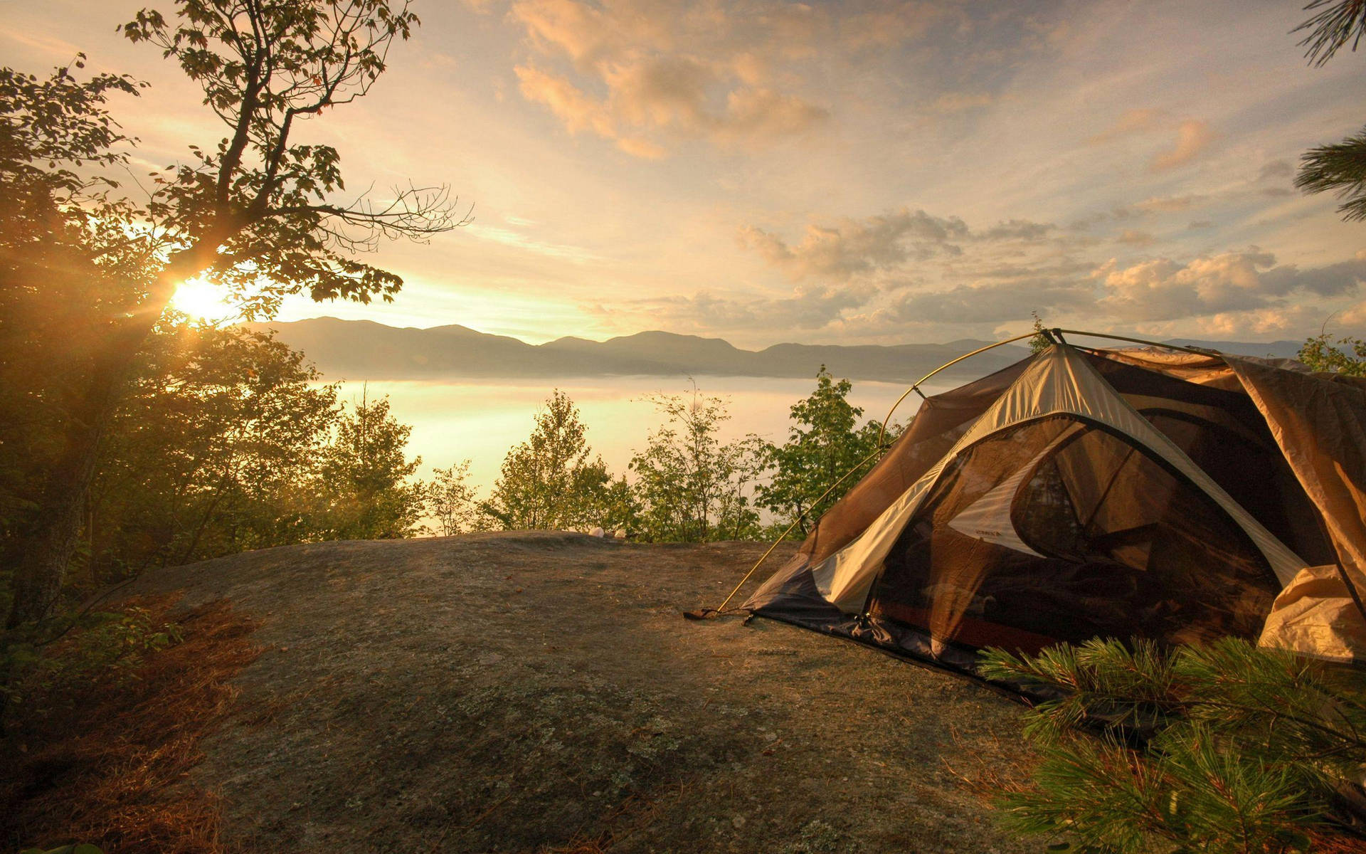 Sunrise Camping Background