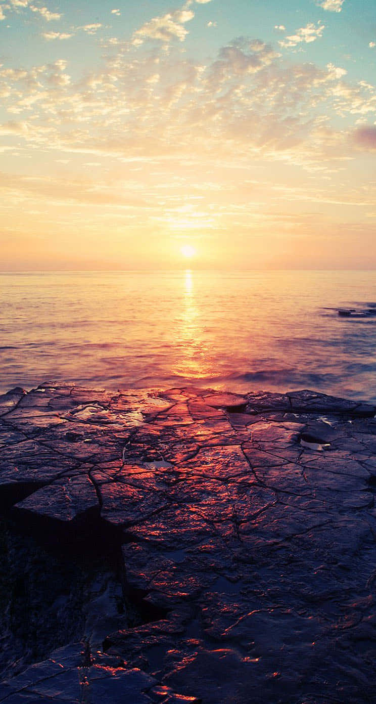 Sunrise Iphone On Beach Background