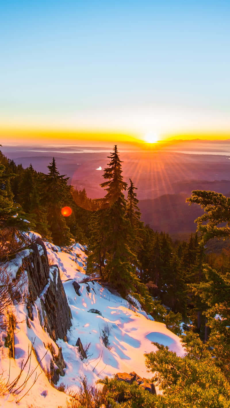 Sunrise Iphone Snowy Background