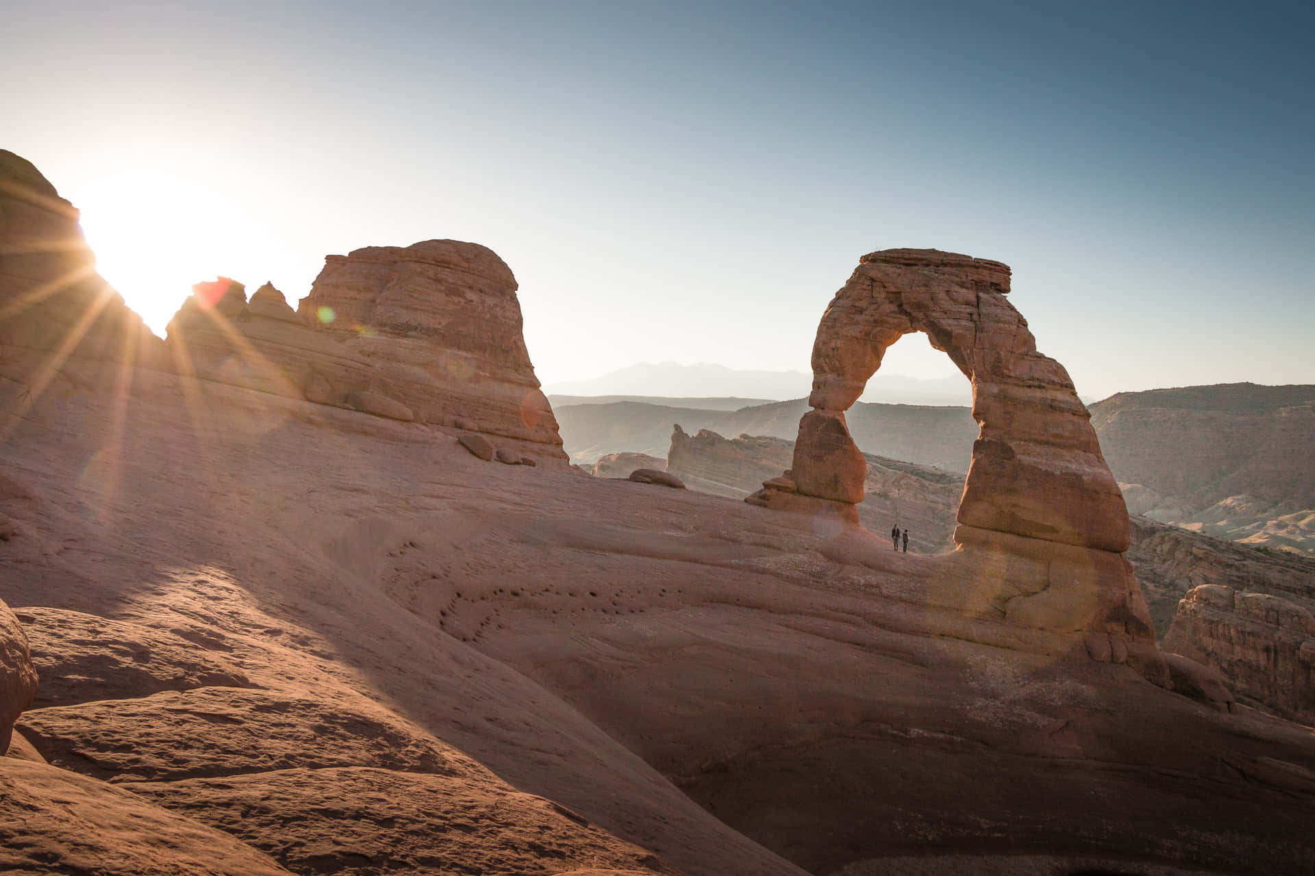 Sunrise On Delicate Arch Background