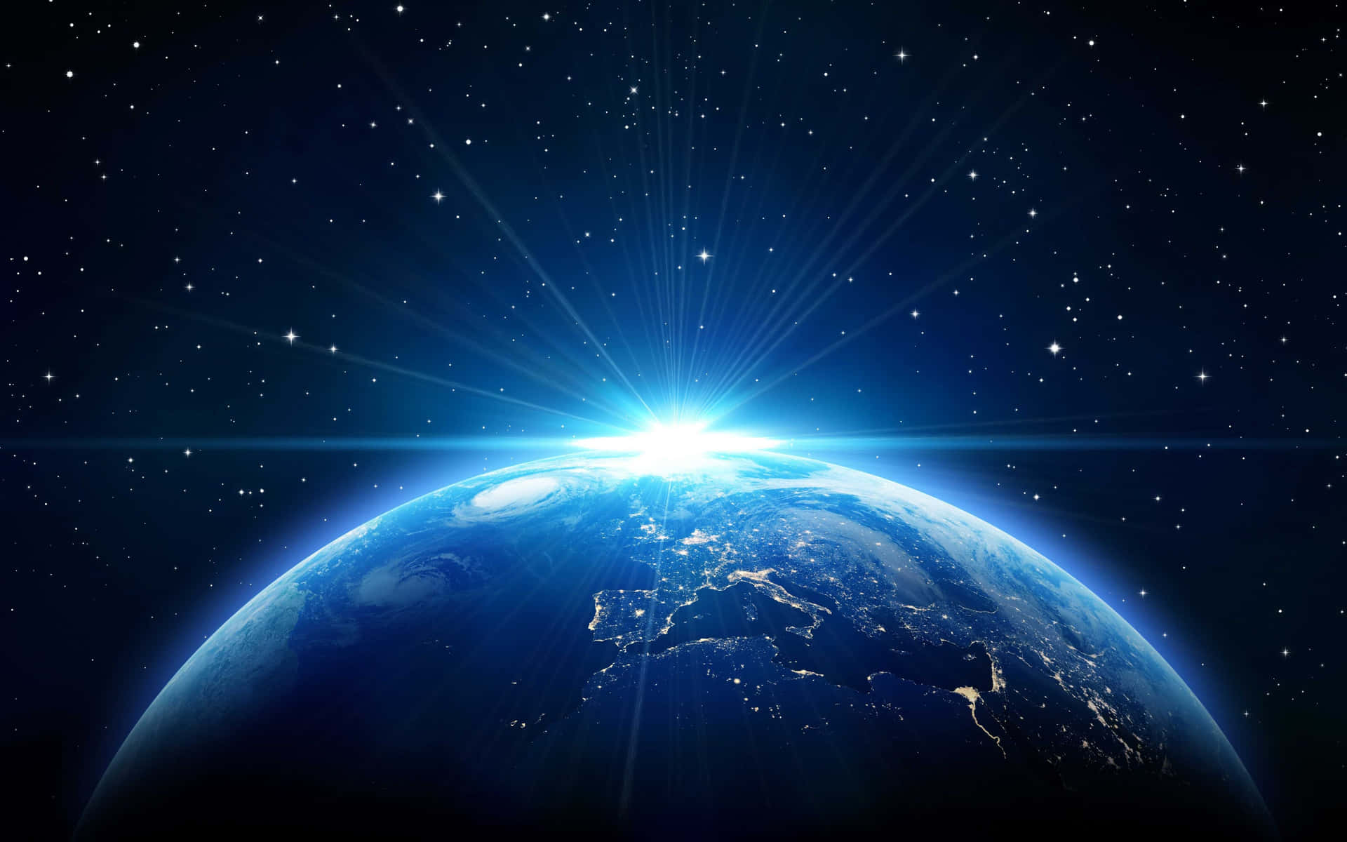 Sunrise Over Earth Space View