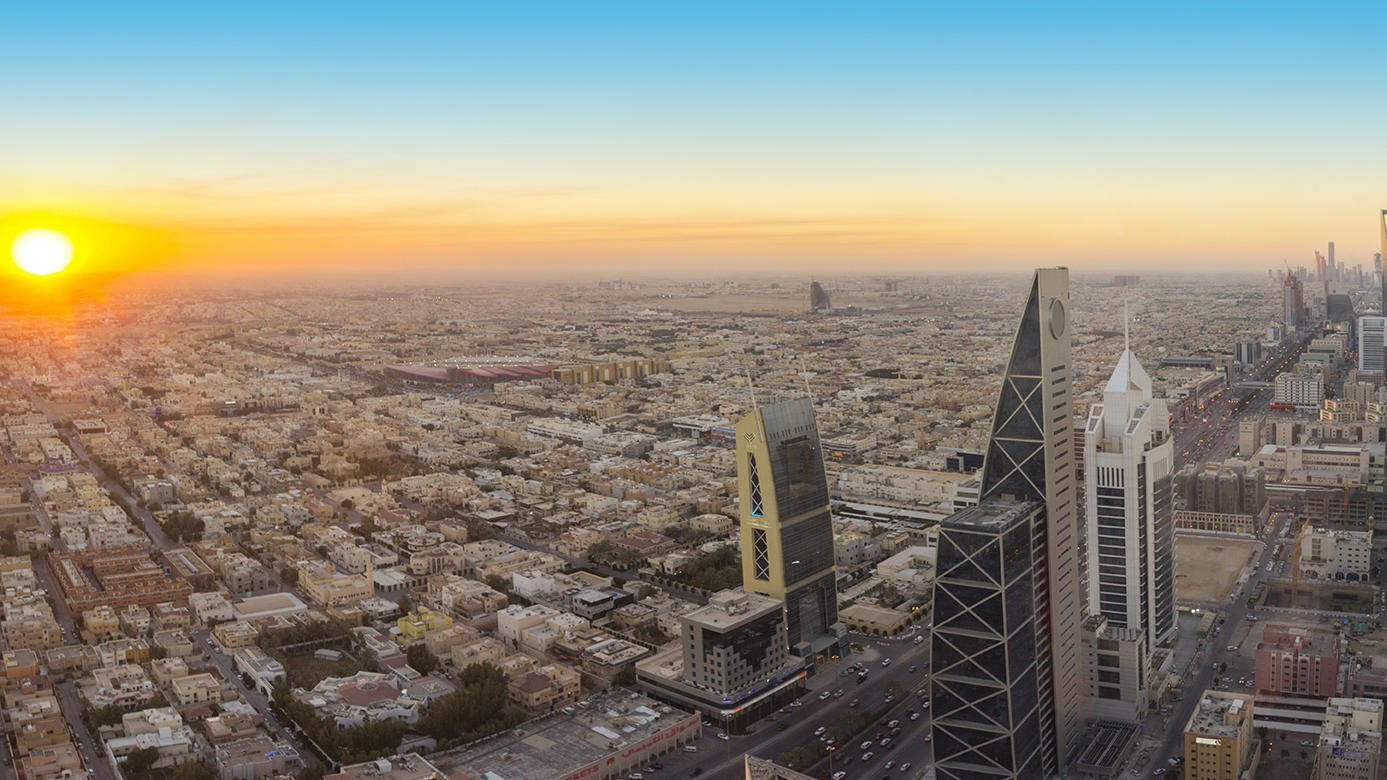 Sunrise Over Riyadh Background