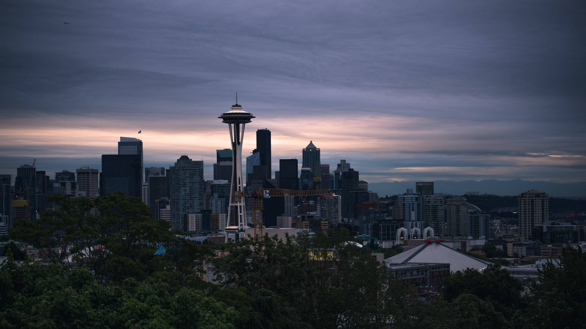 Sunrise Space Needle Seattle Skyline Washington