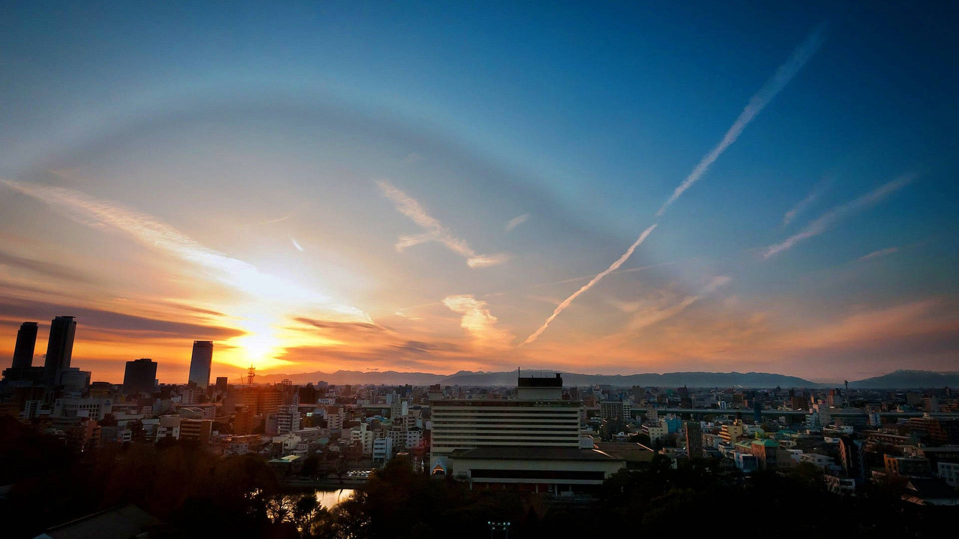 Sunrise View In Fukuoka Background