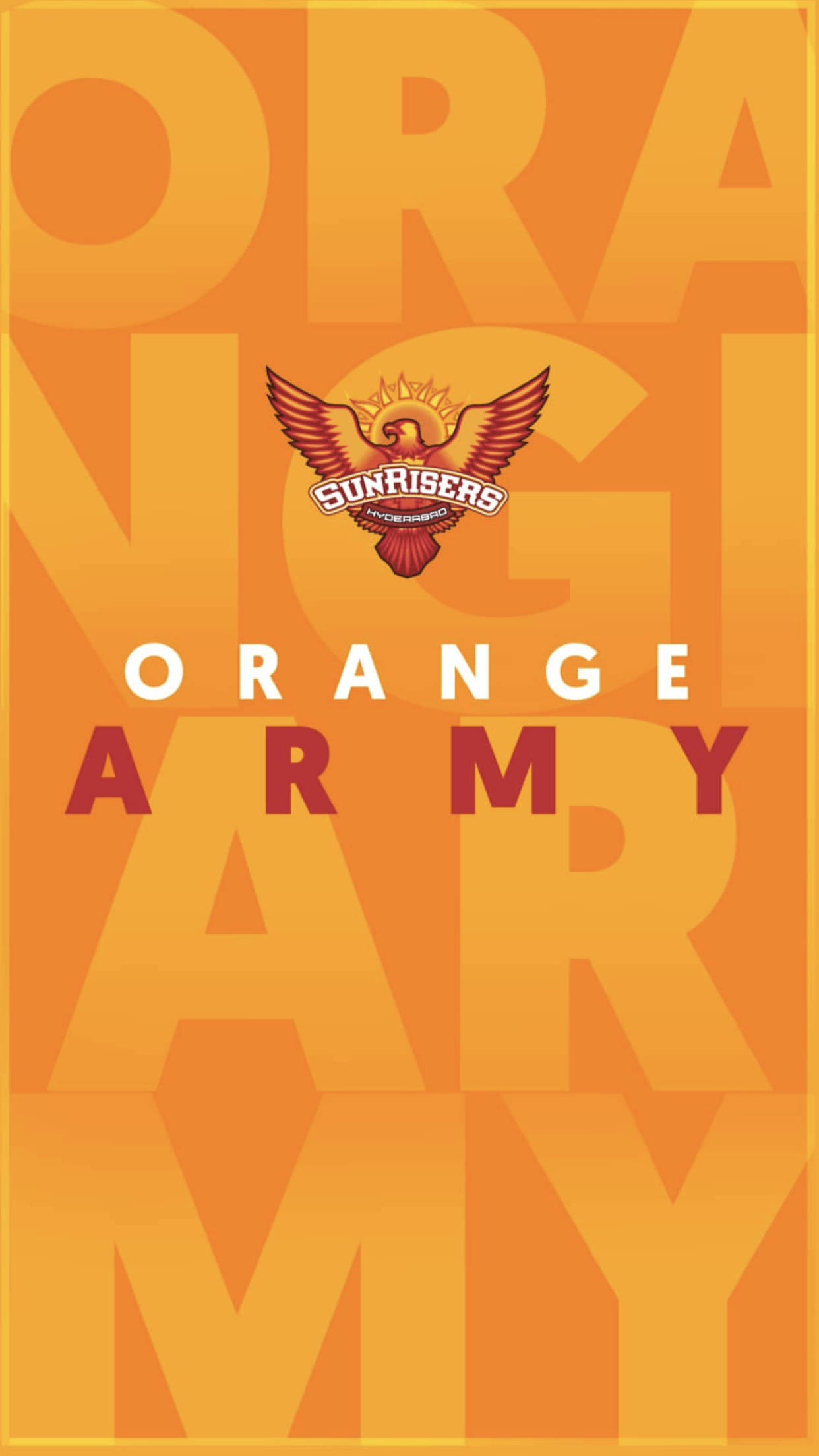 Sunrisers Hyderabad Vibrant Orange Army Poster Background