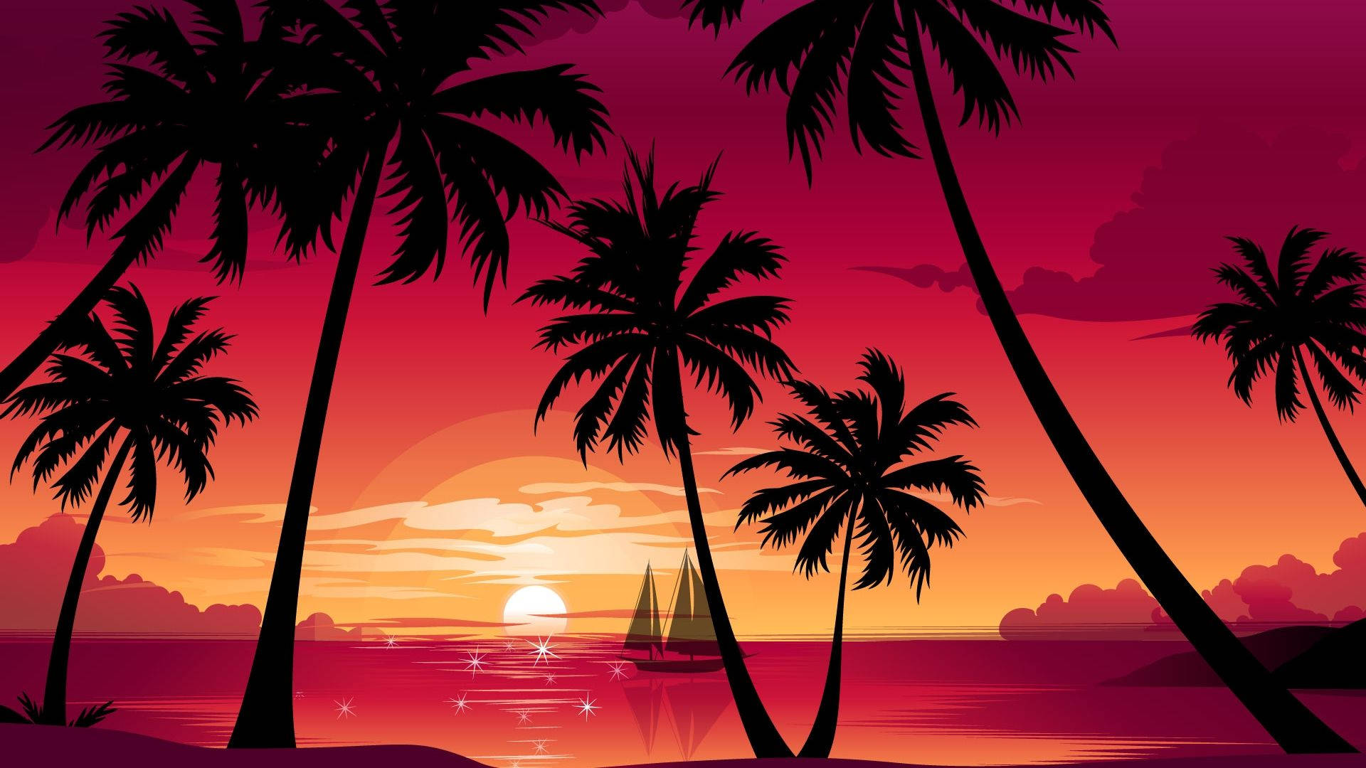 Sunset Aesthetic Art Background