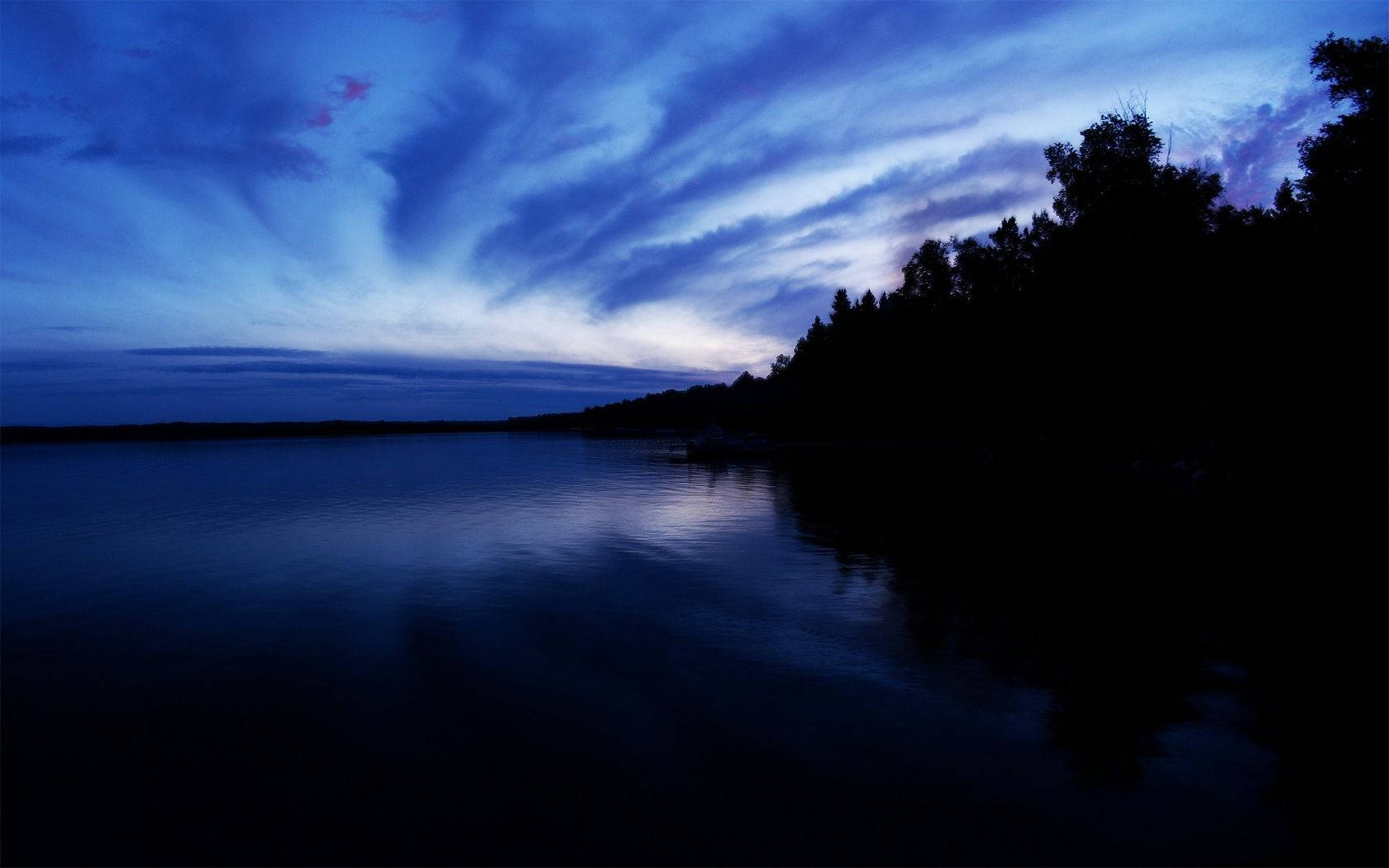 Sunset Aesthetic Dark Blue Hd Background