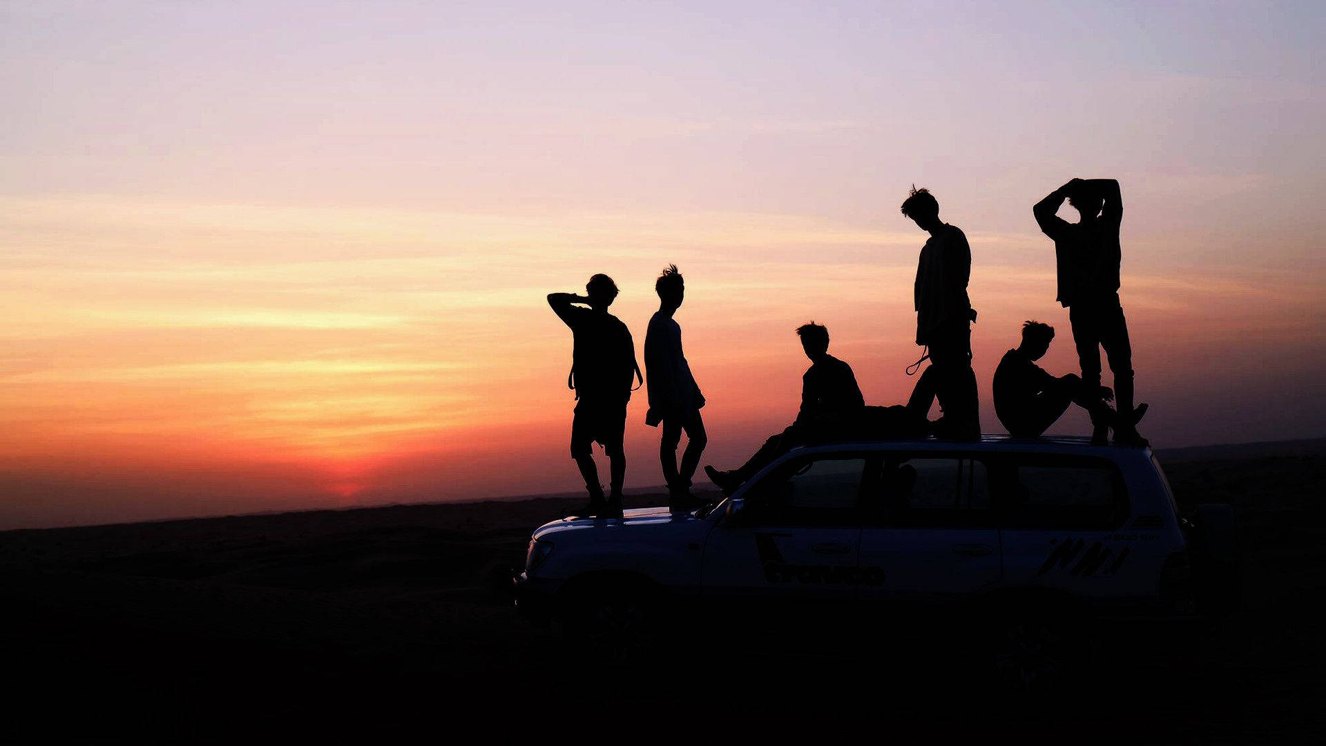 Sunset Aesthetic Friends Silhouette