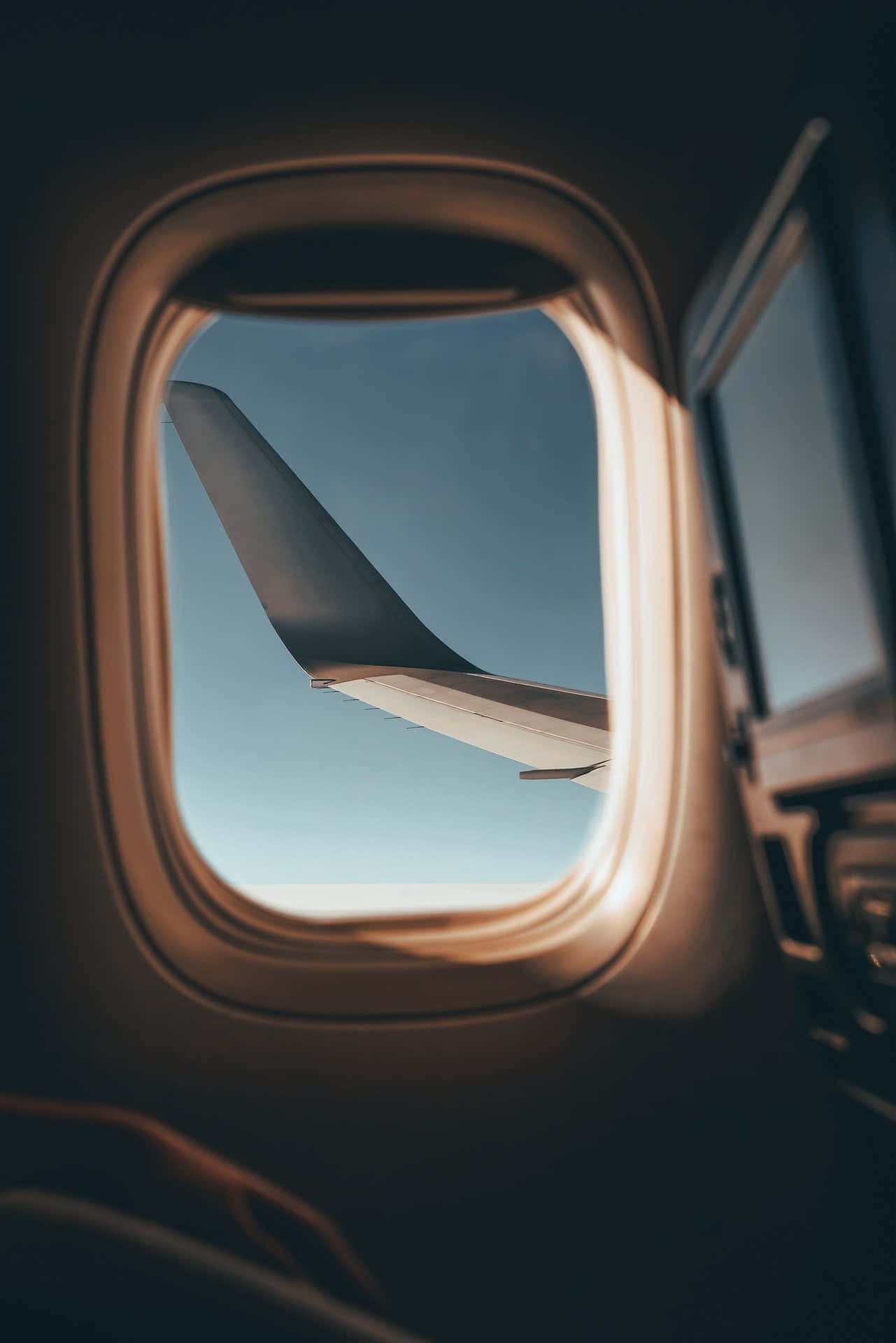 Sunset Aesthetic Window Inside Airplane Background