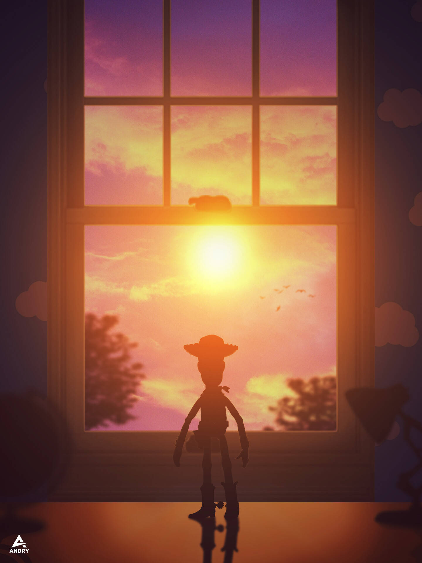 Sunset And Woody Toy Story 2 Background