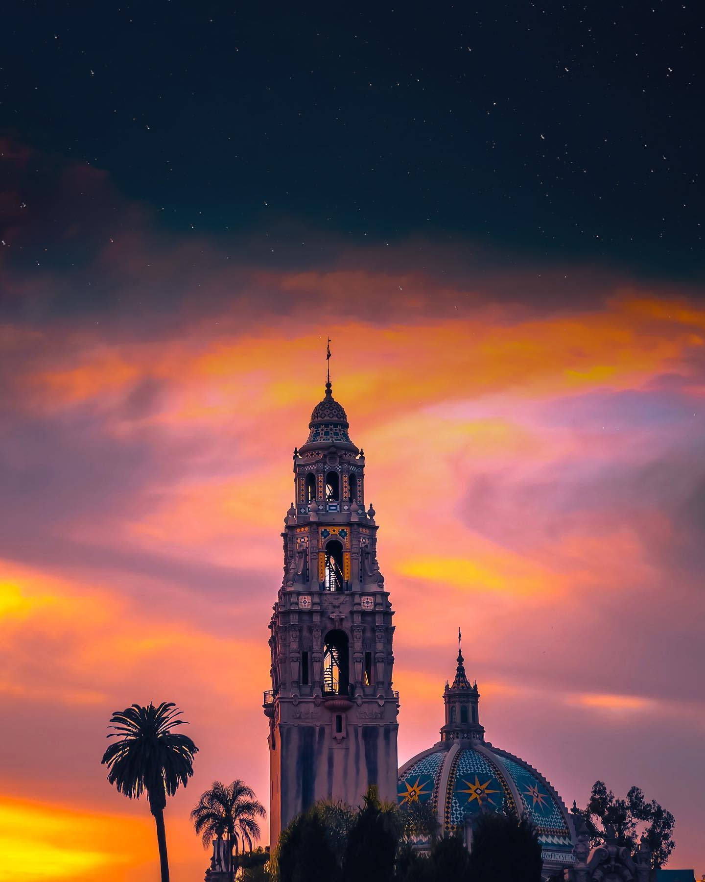 Sunset At Balboa Park Background