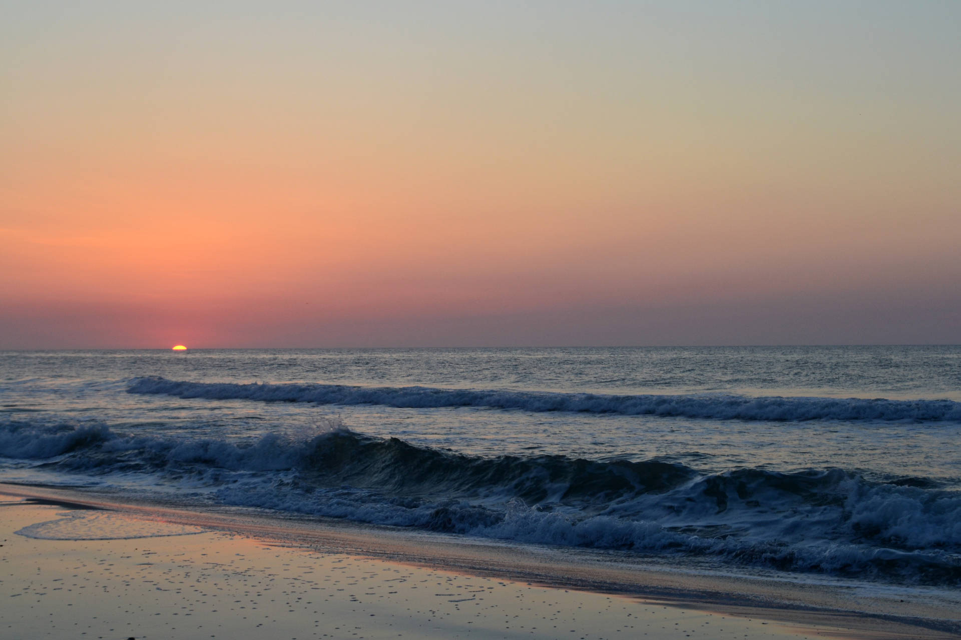 Sunset At Beach In South Carolina Background