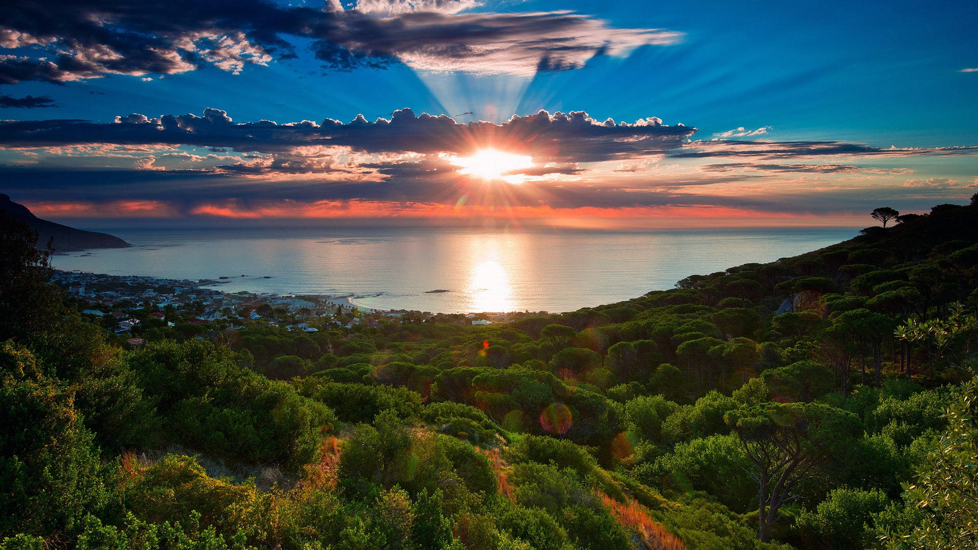 Sunset At Cape Town Background