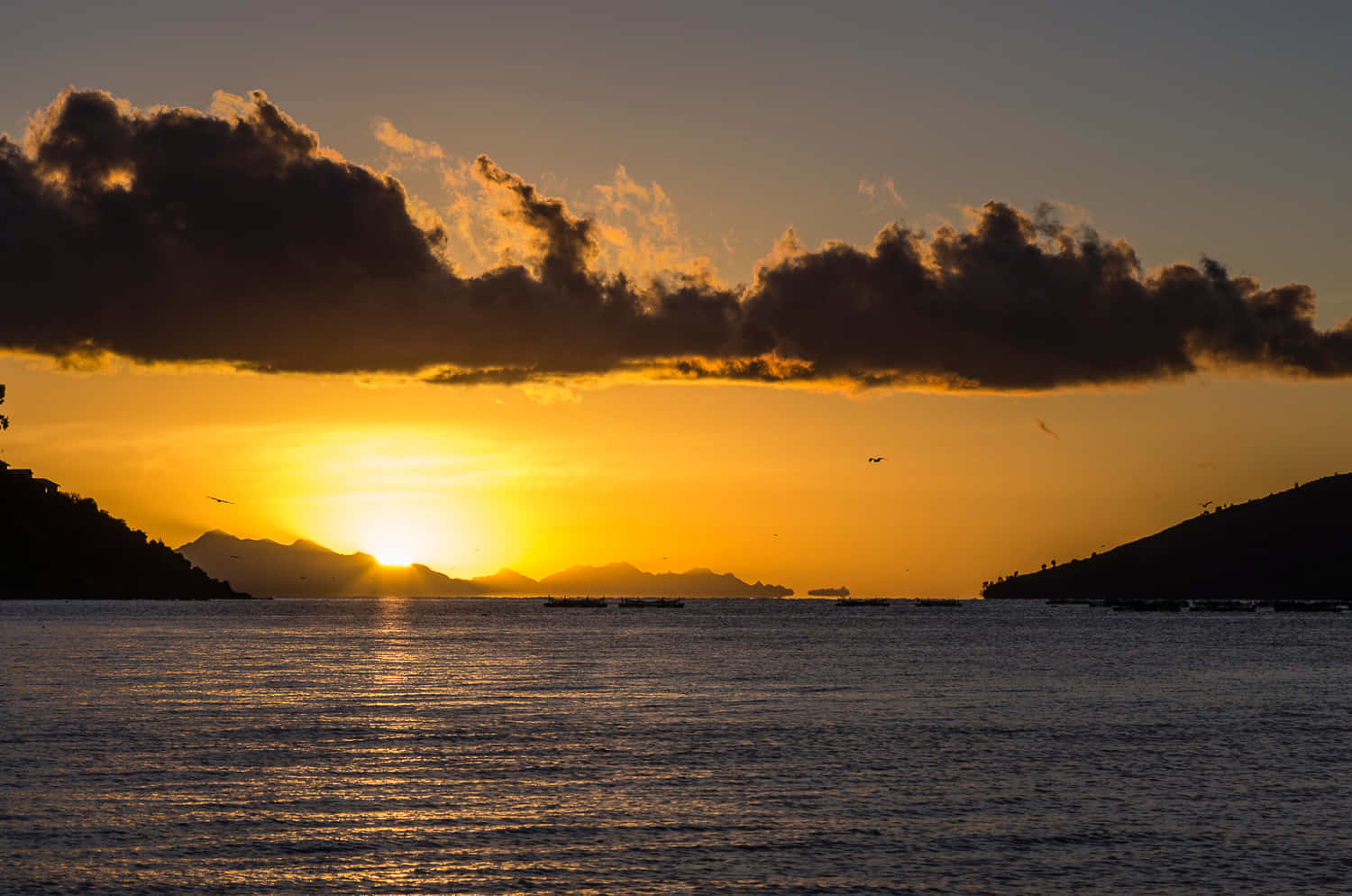 Sunset At Lake Titicaca Background