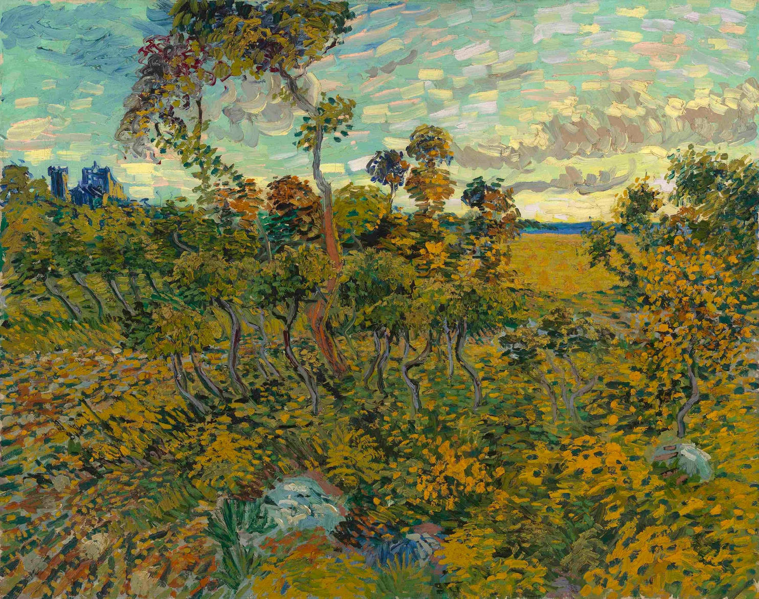 Sunset At Montmajour Van Gogh Museum Background