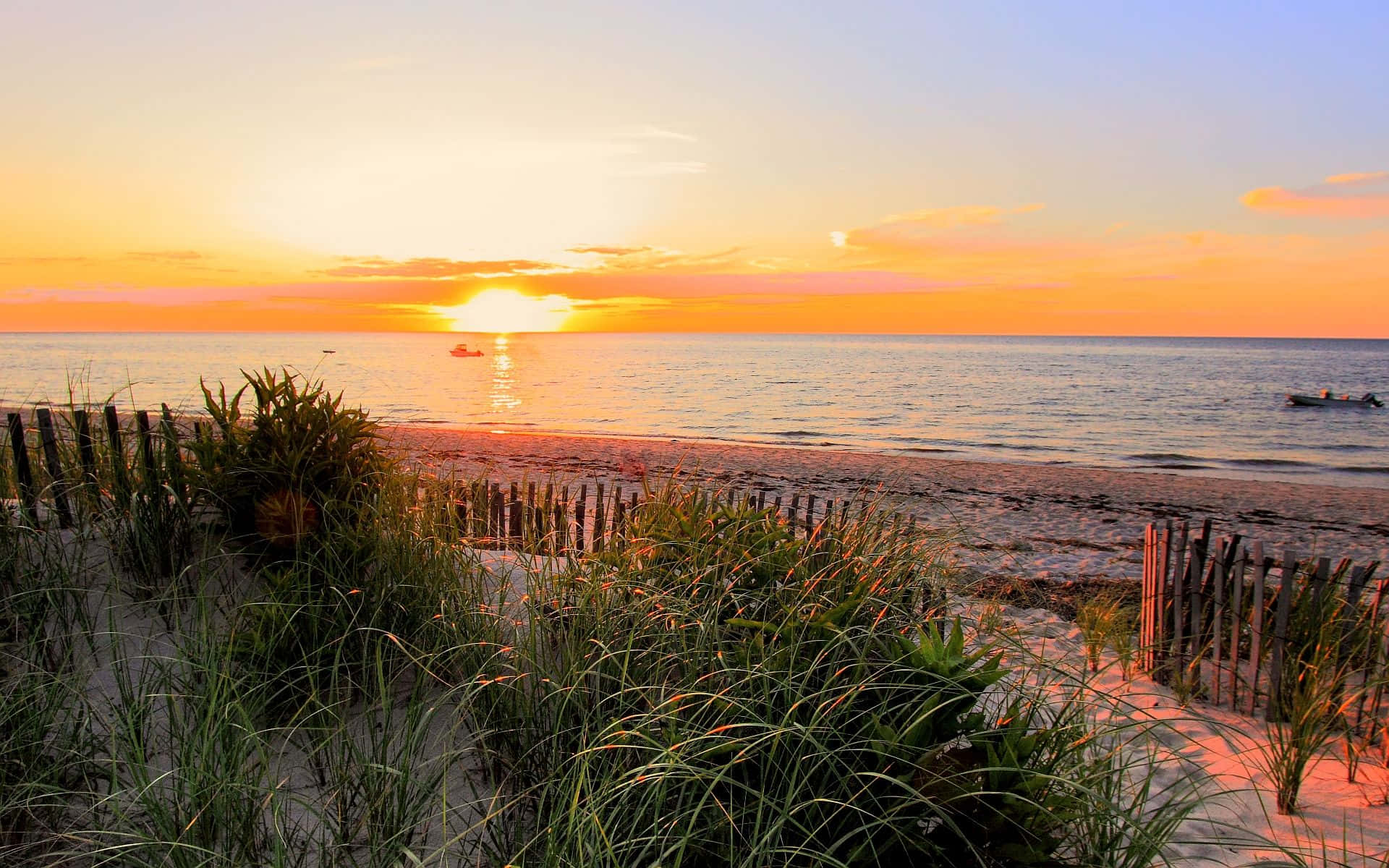 Sunset Beach New England Summer Background